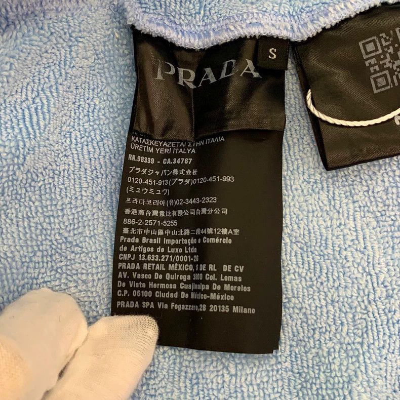 Prada Prada Blue full-print floral logo printed hooded drawstring Size US S / EU 44-46 / 1 - 7 Thumbnail