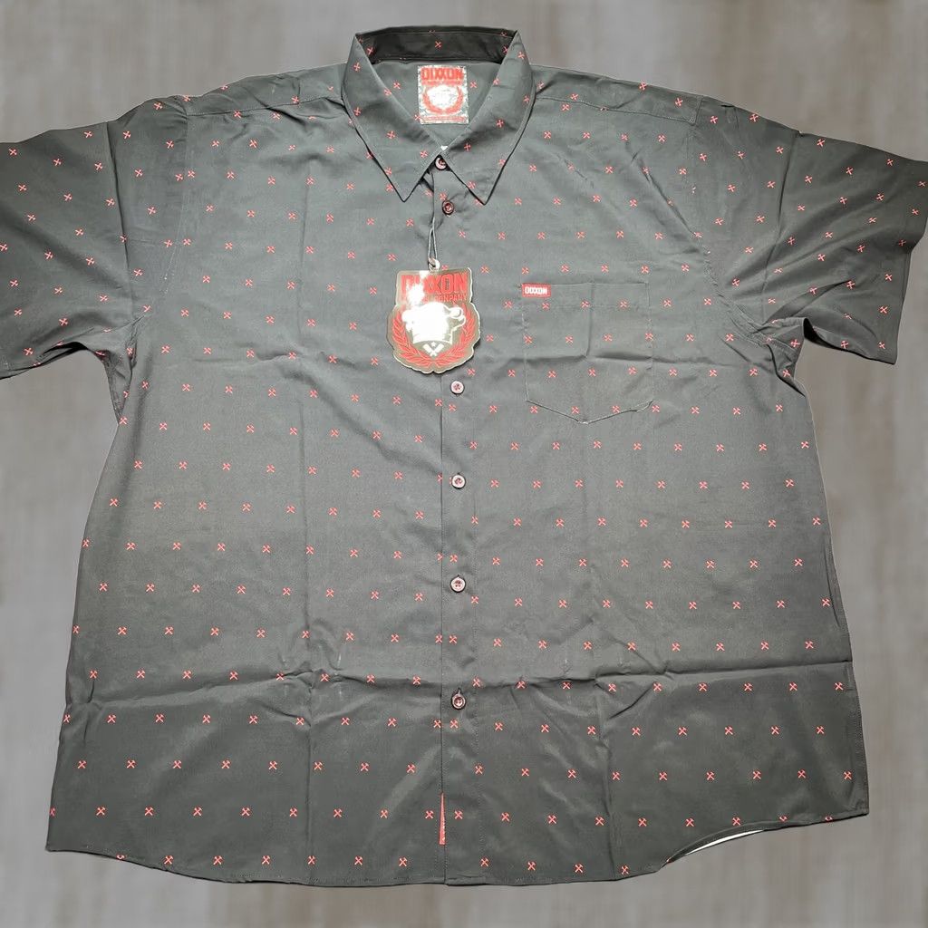 Vintage Dixxon Shirt Mens 4XL Black Geometric Short Sleeve Button Up Stretch Casual Size US XXL / EU 58 / 5 - 1 Thumbnail