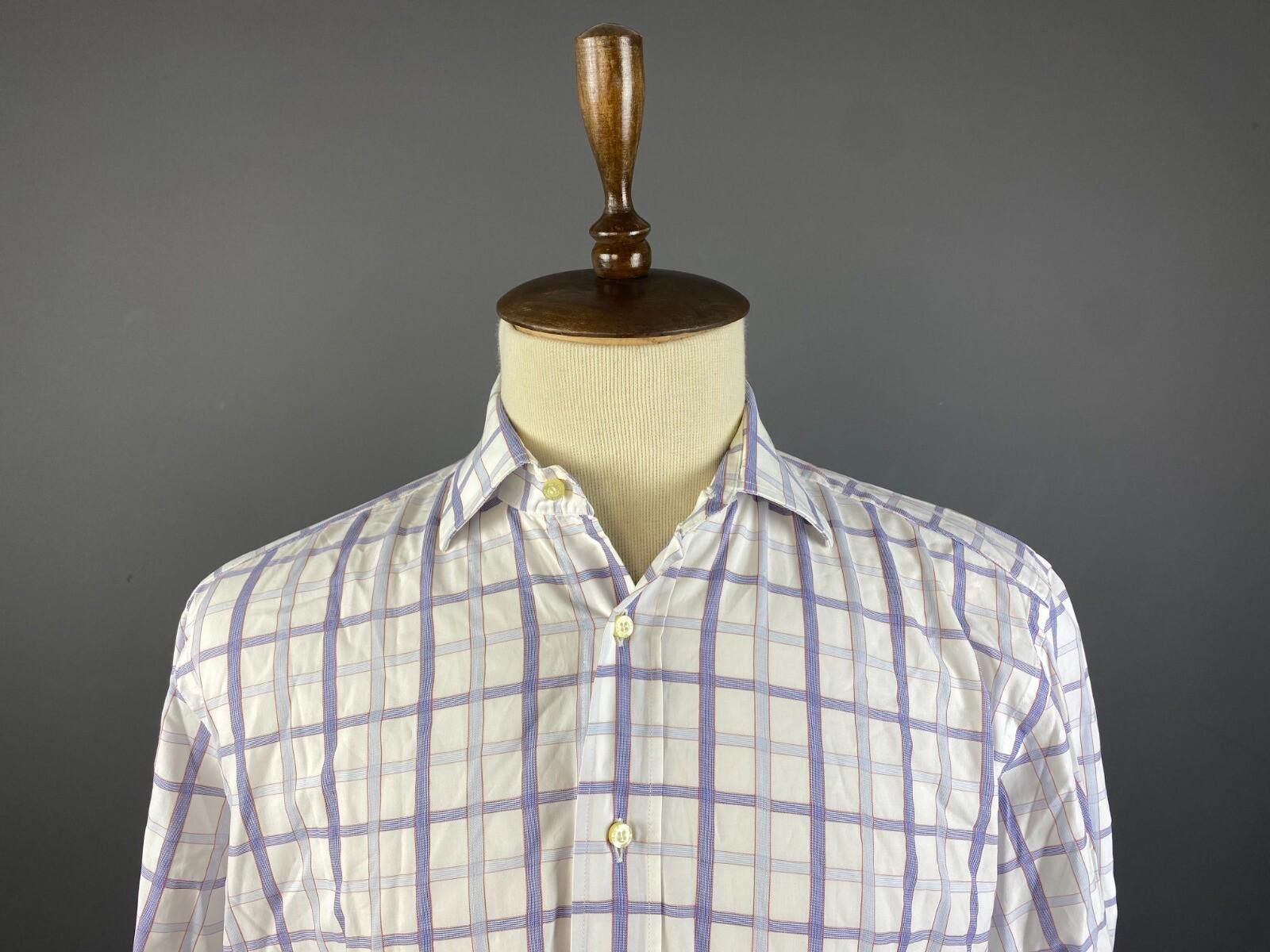 Etro Etro Milano White Check Long Sleeve Button Down Shirt 42 Size US M / EU 48-50 / 2 - 2 Thumbnail