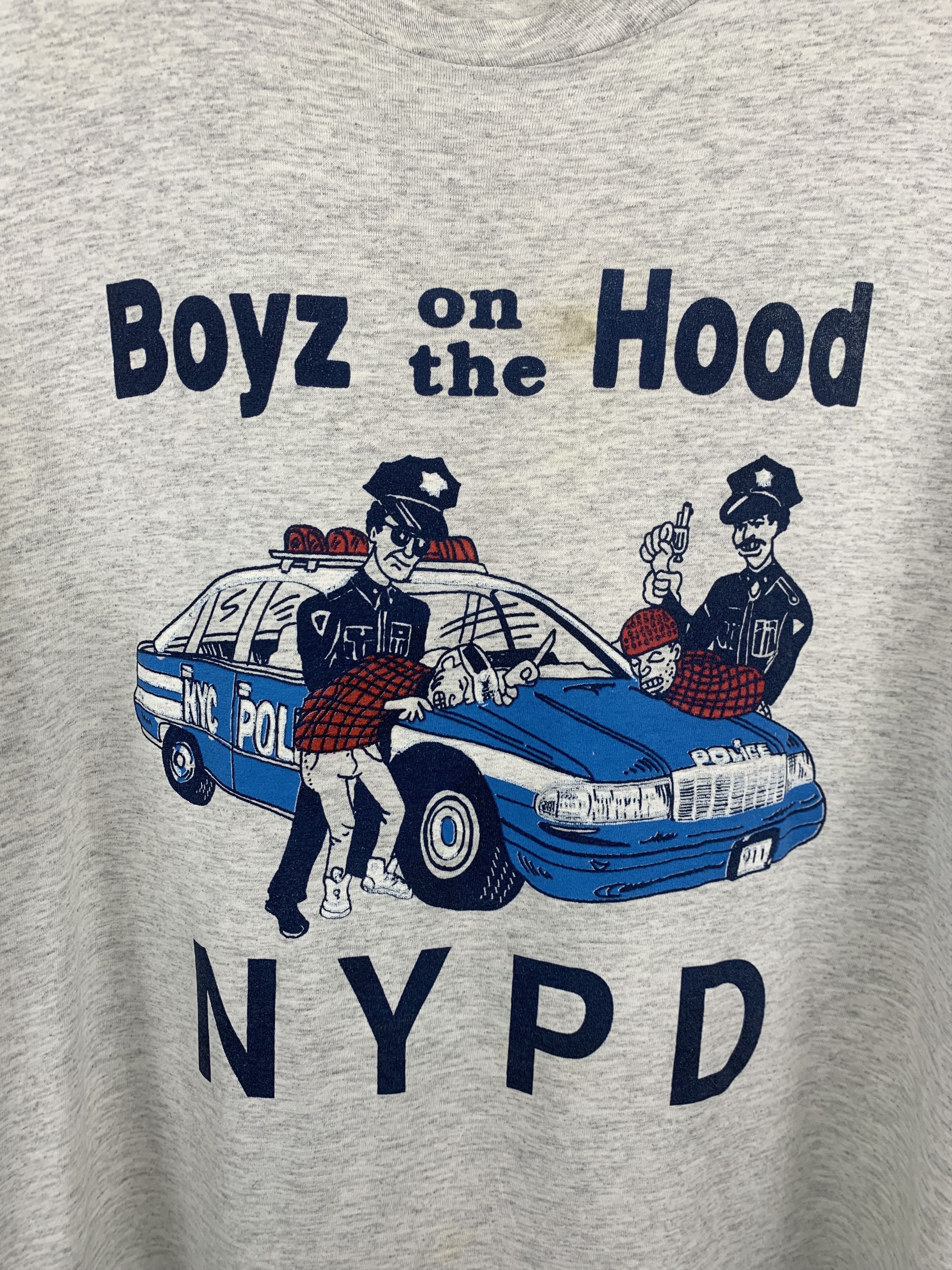 Rap Tees Vintage 90s Boys N The Hood NYPD Ice Cube Parody Tee TA0083 Size US XL / EU 56 / 4 - 5 Thumbnail