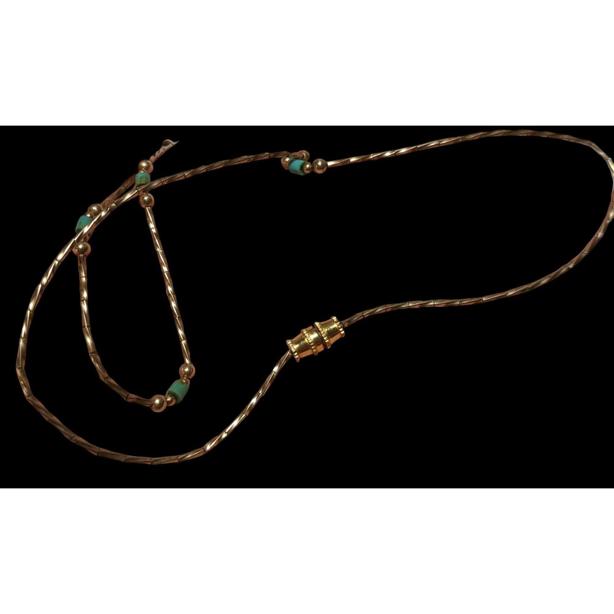 Other Minimalist Elegant Turquoise And Gold Beaded Necklace Size ONE SIZE - 7 Thumbnail