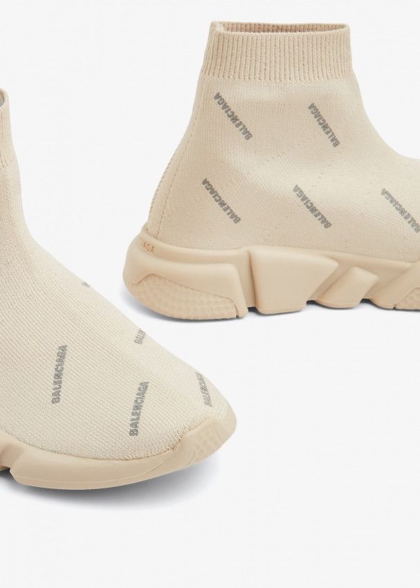Balenciaga o1mt1gz1124 KIDS Speed Recycled Knit Sneakers in Beige Size US 5 / EU 37 - 3 Thumbnail