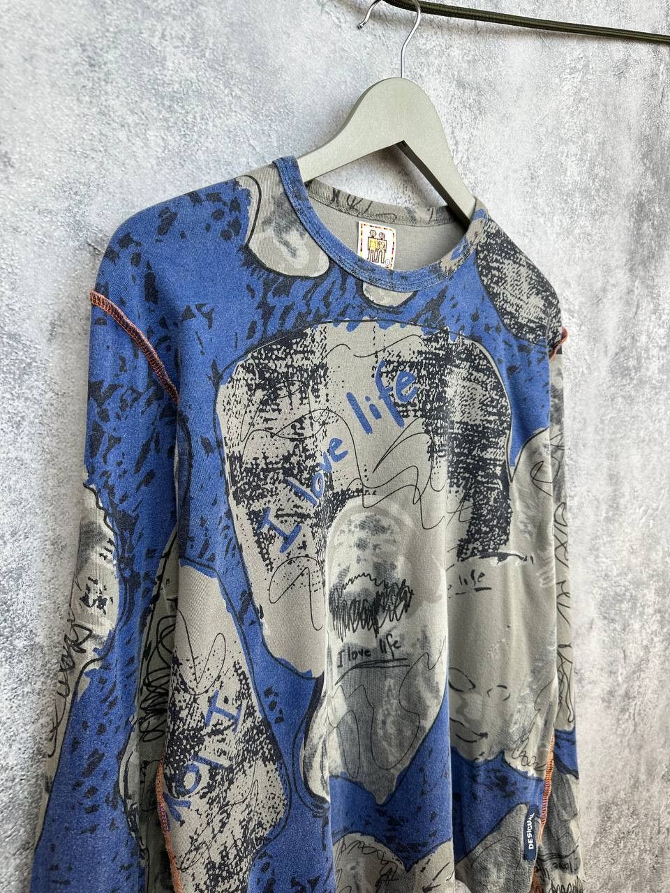 Desigual Desigual Y2K Abstract Graffiti Print LS Top Exposed Orange Size L / US 10 / IT 46 - 3 Thumbnail