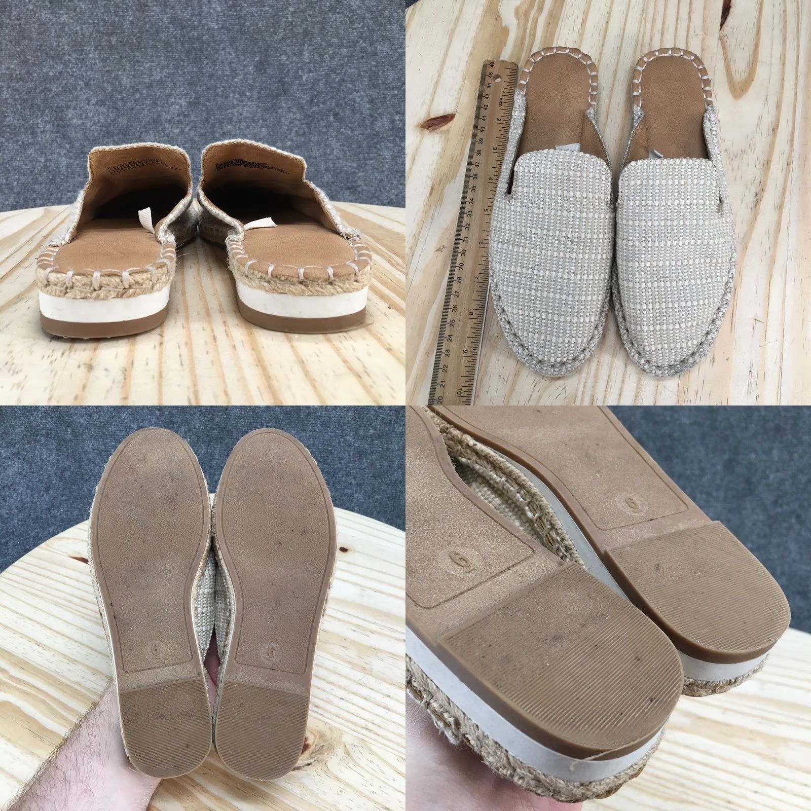 Vintage Universal Thread Mae Sandals Womens 6 Casual Slip On Espadrille Mule Flats Brown Size US 6 / IT 36 - 8 Thumbnail