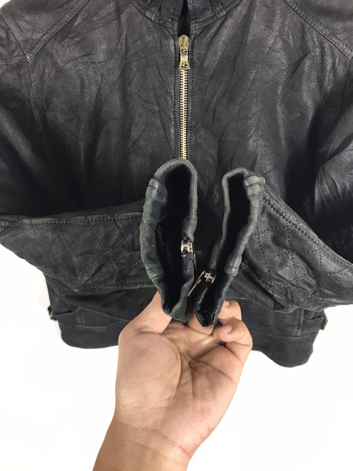 ADAM ET ROPE × Vintage ⚡️Vintage Adam Et Rope Gelli Leather Cropped Rider Jacket Size S / US 4 / IT 40 - 6 Thumbnail