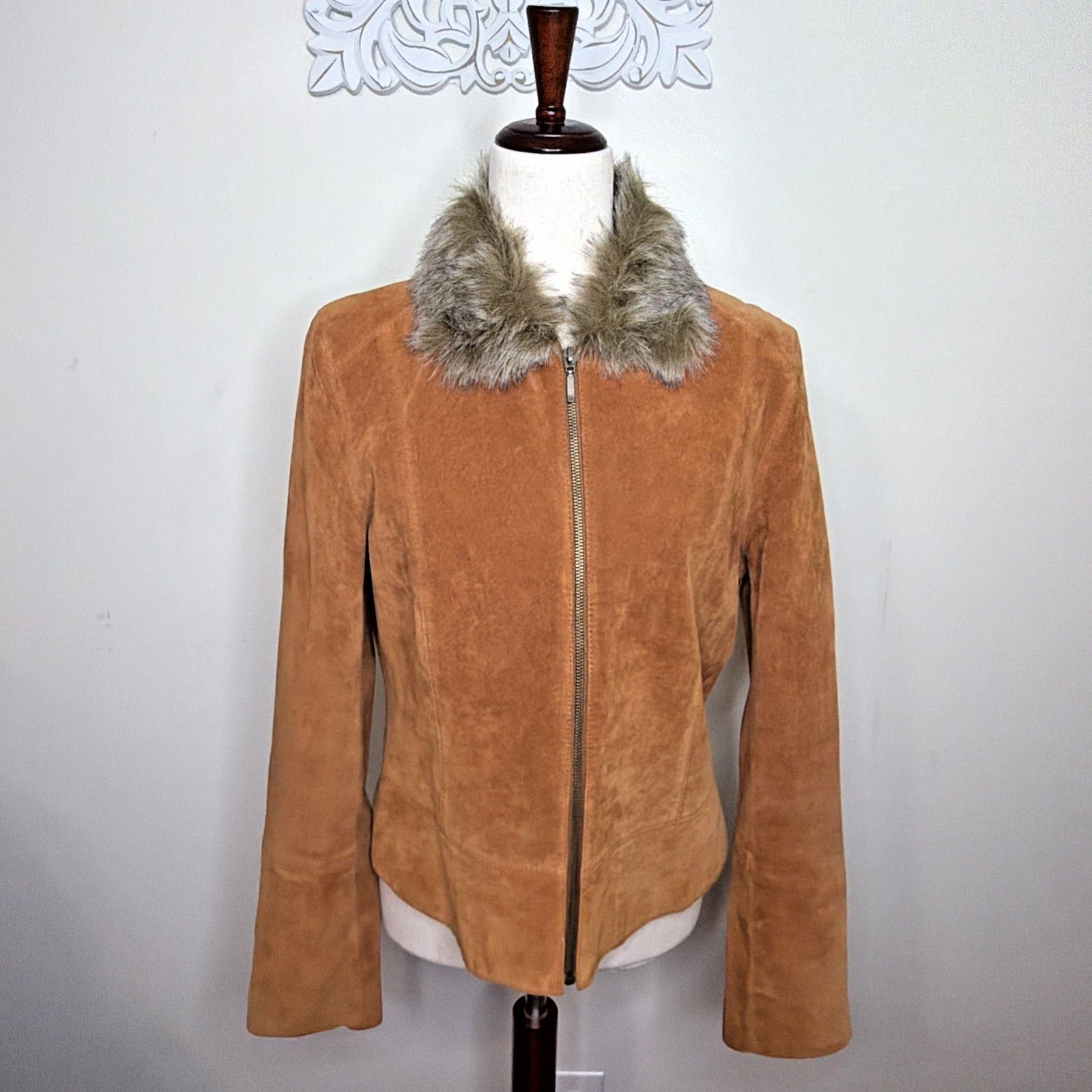Other UNIFORM size M 100% Leather Jacket Faux Fur Collar BROWN Size M / US 6-8 / IT 42-44 - 1 Thumbnail