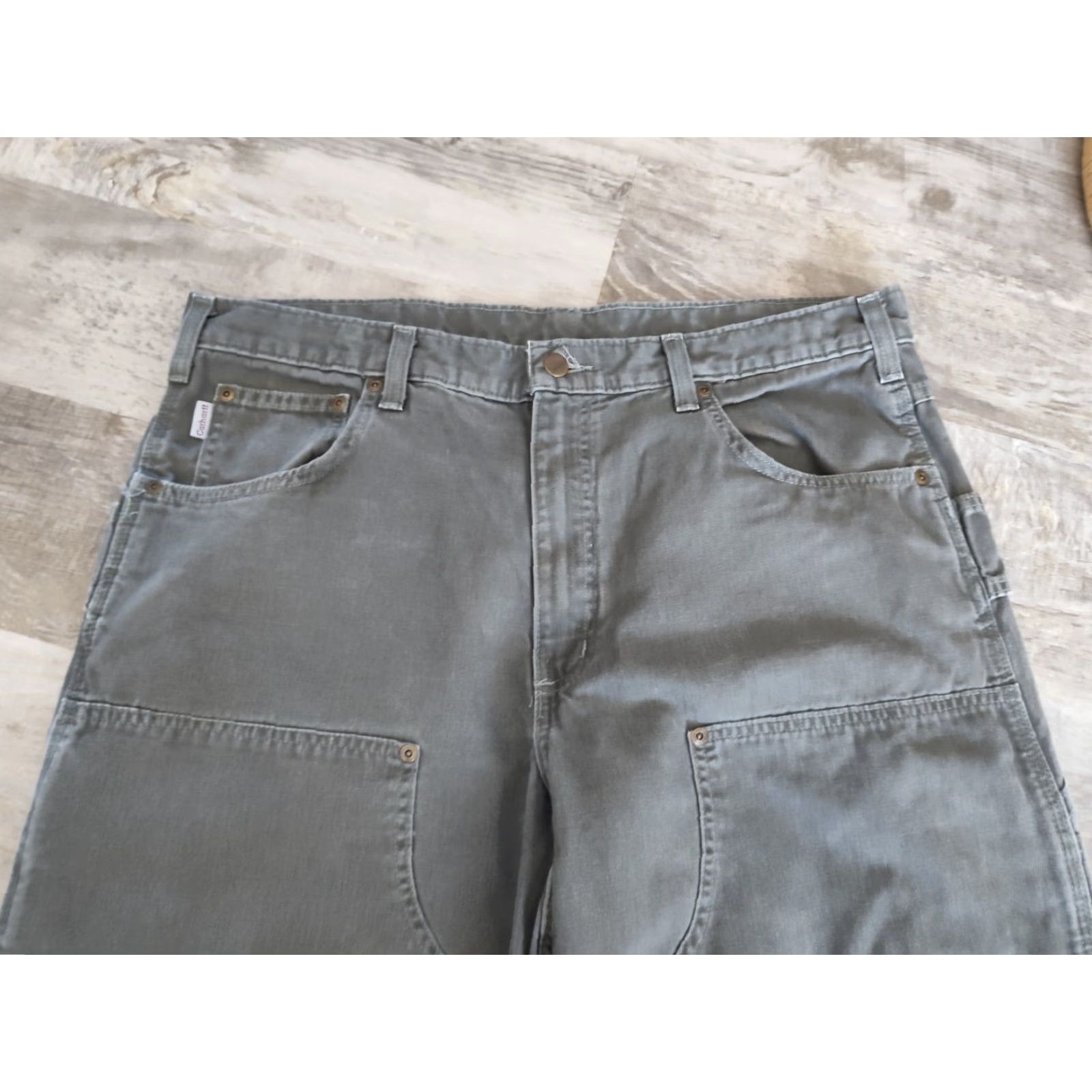 Carhartt VINTAGE Carhartt Men's Workwear Pants 38x34 Canvas Double Knee Cargo Relaxed Fit Green Size US 38 / EU 54 - 6 Thumbnail