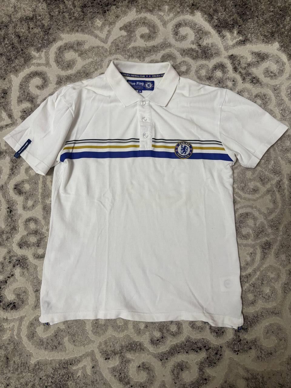 Vintage Chelsea FC polo shirt – white, casual t-shirt with blue flag Size US M / EU 48-50 / 2 - 7 Thumbnail