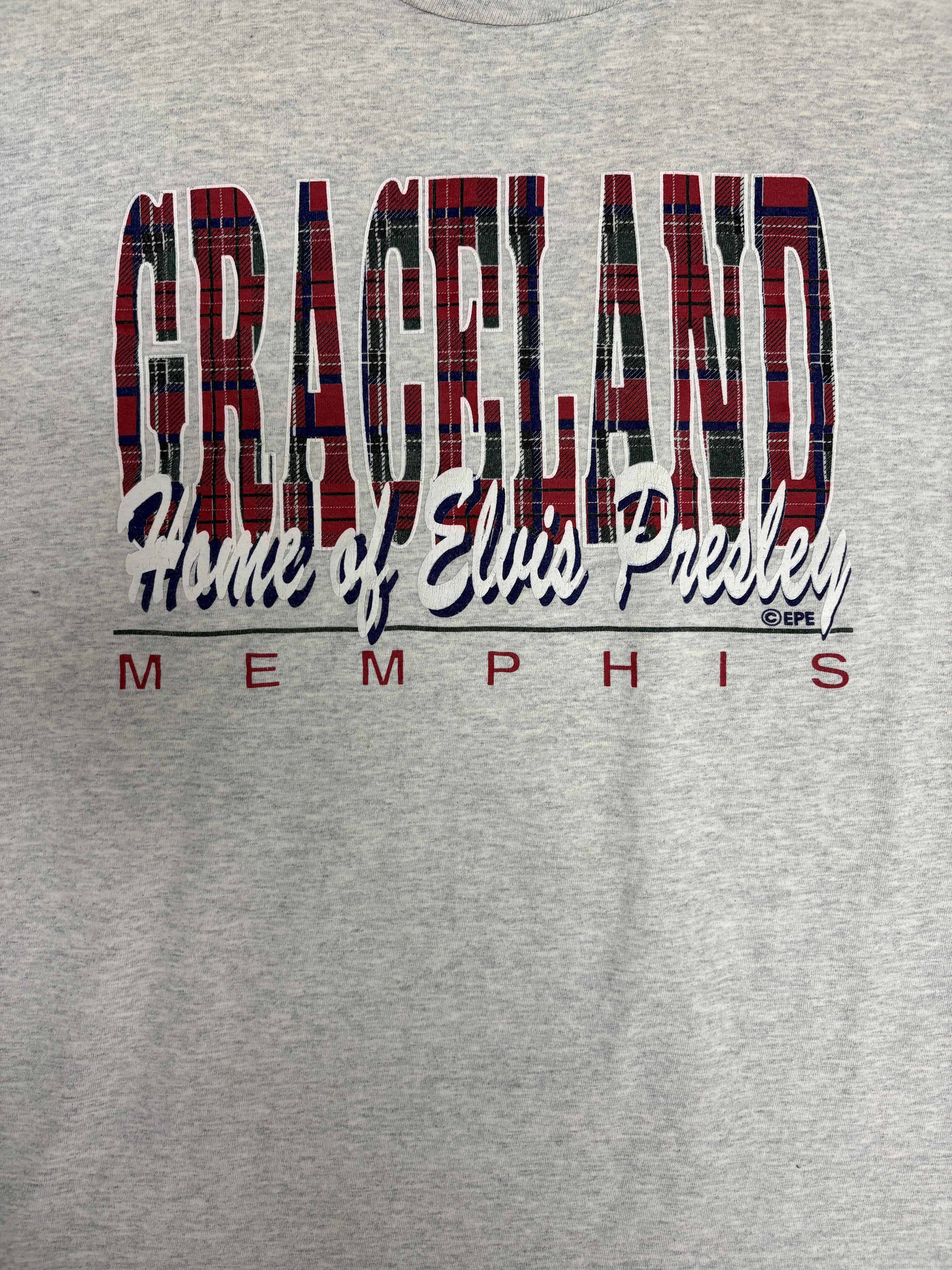 Vintage Graceland Home Of Elvis Presley Vintage Grey T-Shirt Tee Size US XXL / EU 58 / 5 - 2 Thumbnail