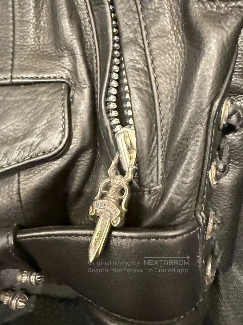 Chrome Hearts Classic Black Leather Motorcycle Jacket. Size US M / EU 48-50 / 2 - 9 Thumbnail