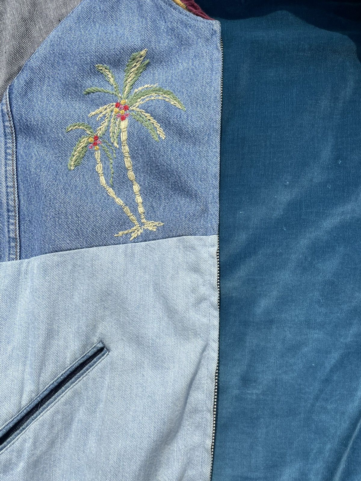 Kapital Kapital Palm Tree Reversible Denim Bomber Jacket Size US L / EU 52-54 / 3 - 4 Thumbnail