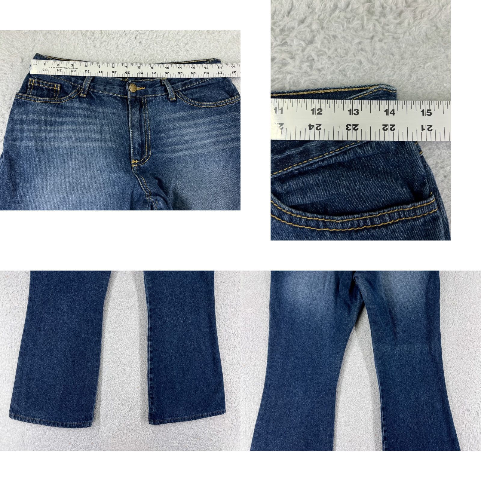 Denime VINTAGE My Tina Jeans Womens Regular 26 Blue Denim 100% Cotton Flared 28 Inseam 26x28 Low Rise 6.5-8.5 Zip 5-Pocket Logo Classic Designer Shirt Size 36" / US 14 / IT 50 - 9 Thumbnail