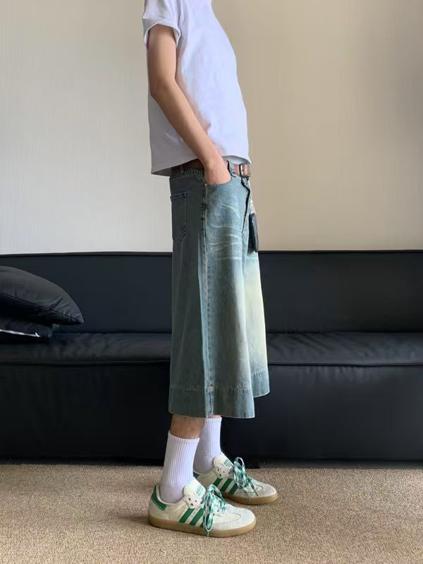Japanese Brand × Vintage Street Washed Vintage Distressed Straight Denim Shorts Size US M / EU 48-50 / 2 - 3 Thumbnail