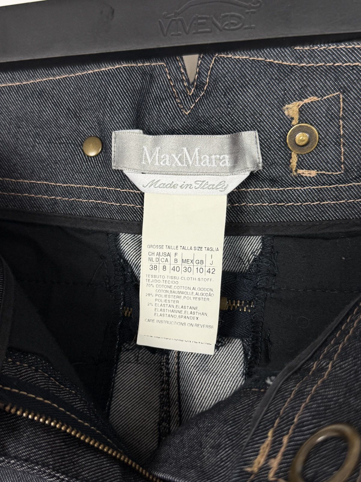 Max Mara Y2K Vintage Max Mara Fishtail Buckleback Denim Jeans Pants 8 Size 30" / US 8 / IT 44 - 4 Thumbnail