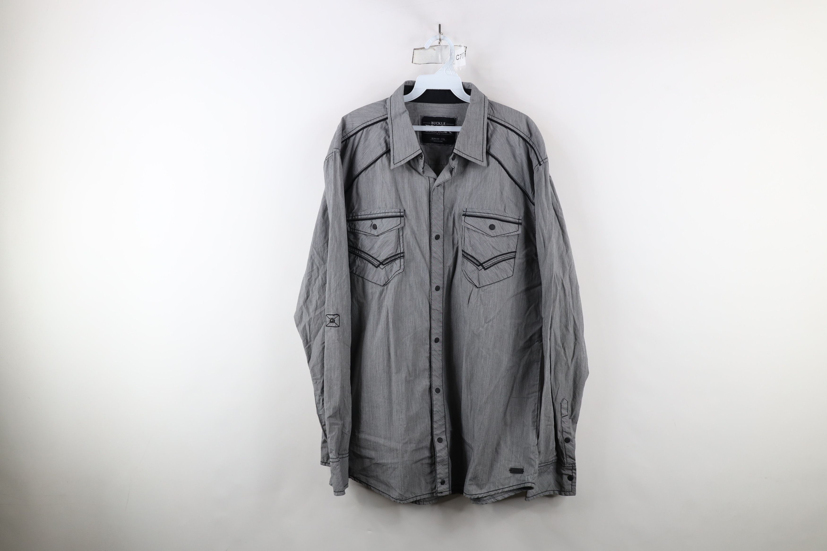 Vintage Buckle Black Faded Chambray Thick Stitch MMA Button Shirt Size US XXL / EU 58 / 5 - 1 Thumbnail