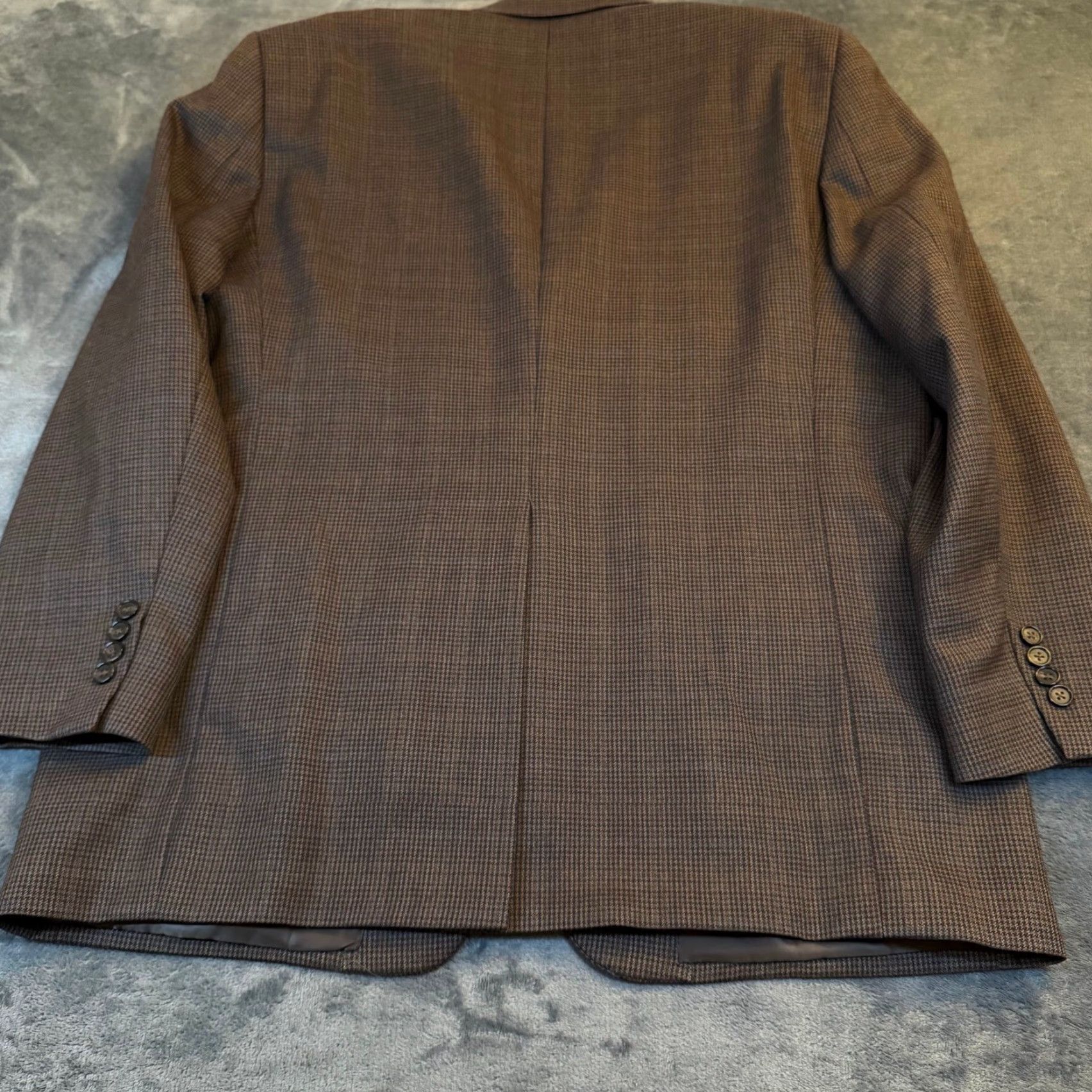 Ralph Lauren Ralph Lauren Mens 48L Brown Wool Houndstooth Windowpane Blazer Size 48R - 4 Thumbnail
