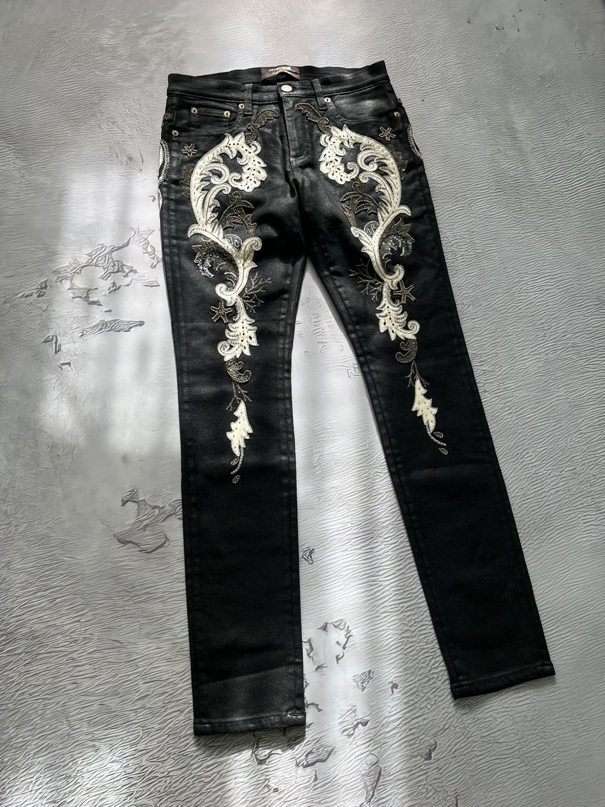 Roberto Cavalli Roberto Cavalli Embroidered Luxury Jeans Pants Black Size 28" / US 6 / IT 42 - 2 Thumbnail