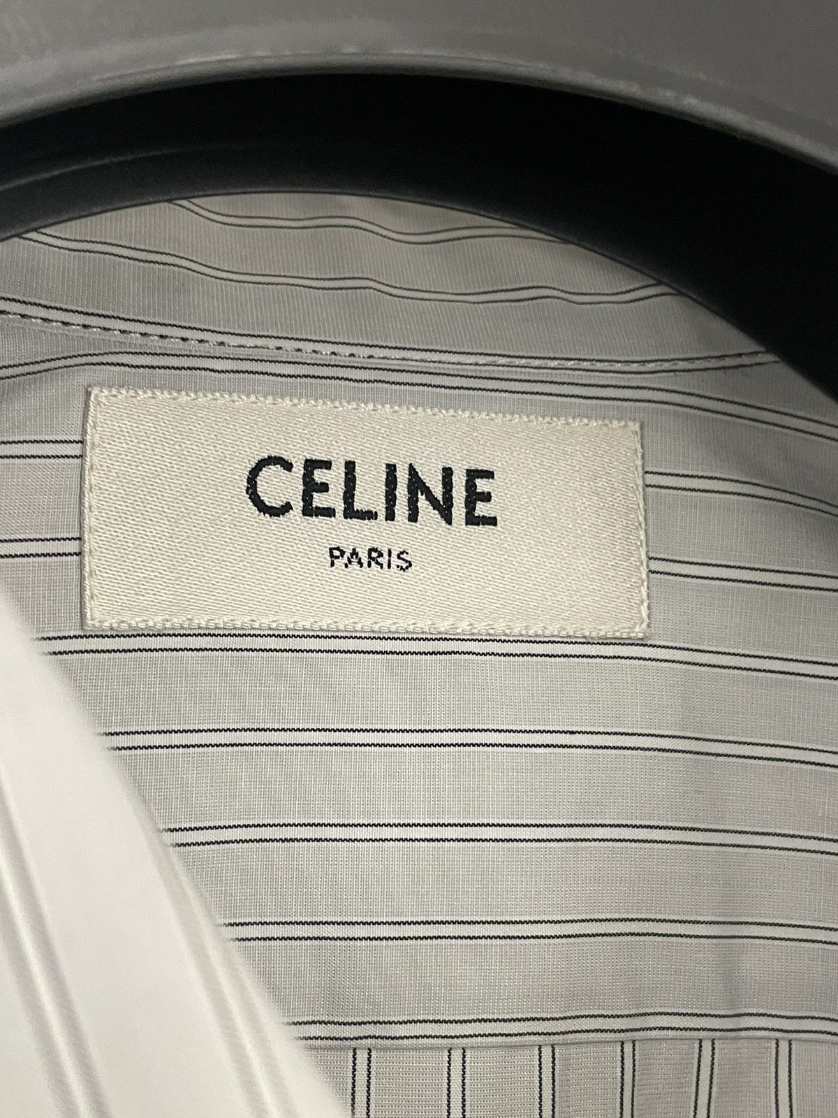 Celine LOOSE SHIRT IN STRIPED COTTON POPLIN Size US L / EU 52-54 / 3 - 3 Thumbnail