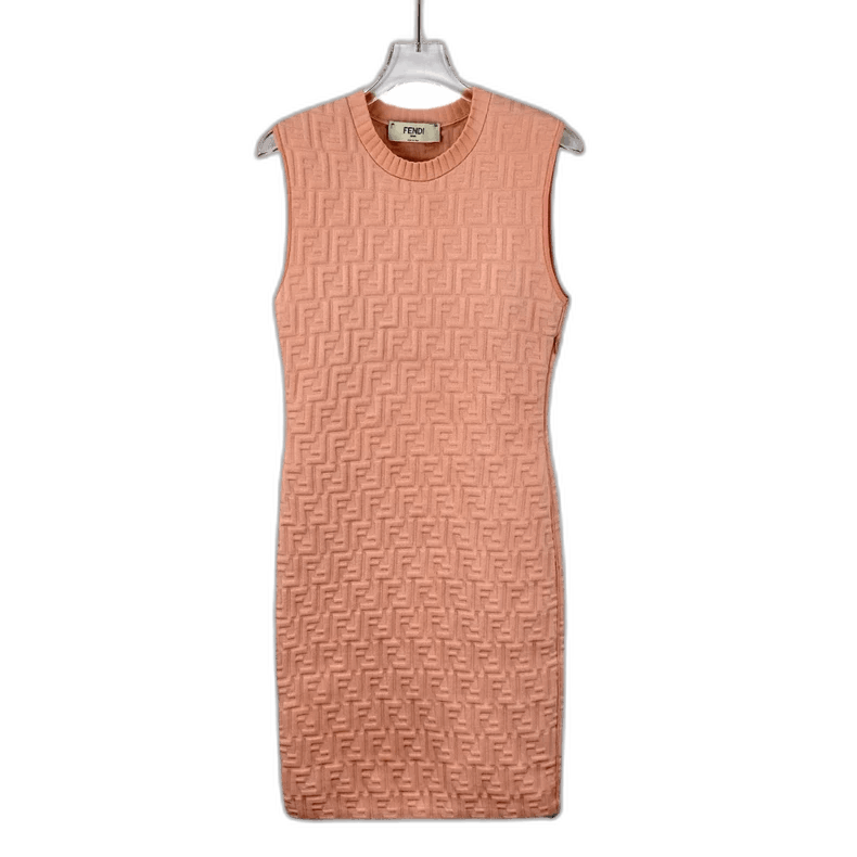 Fendi Fendi Orange Pink Logo Knit Dress Size 40 Size M / US 6-8 / IT 42-44 - 1 Thumbnail