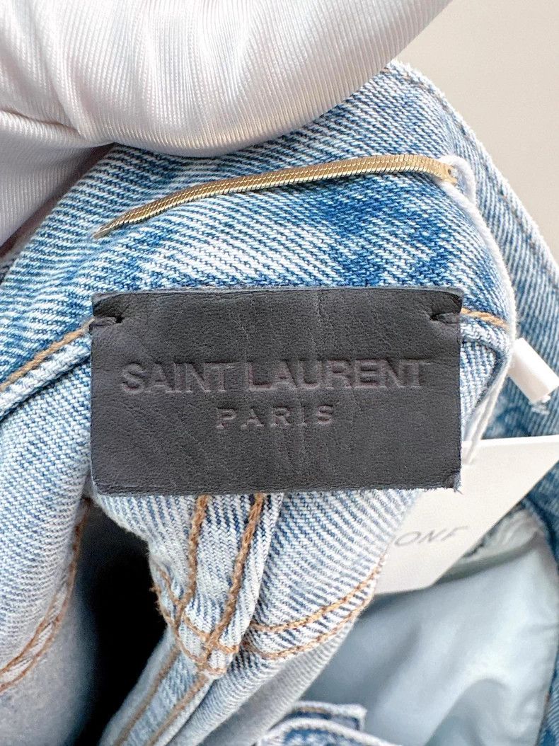 Saint Laurent Paris Saint Laurent Paris Light Denim Wide Leg Pants Size US 29 - 3 Thumbnail