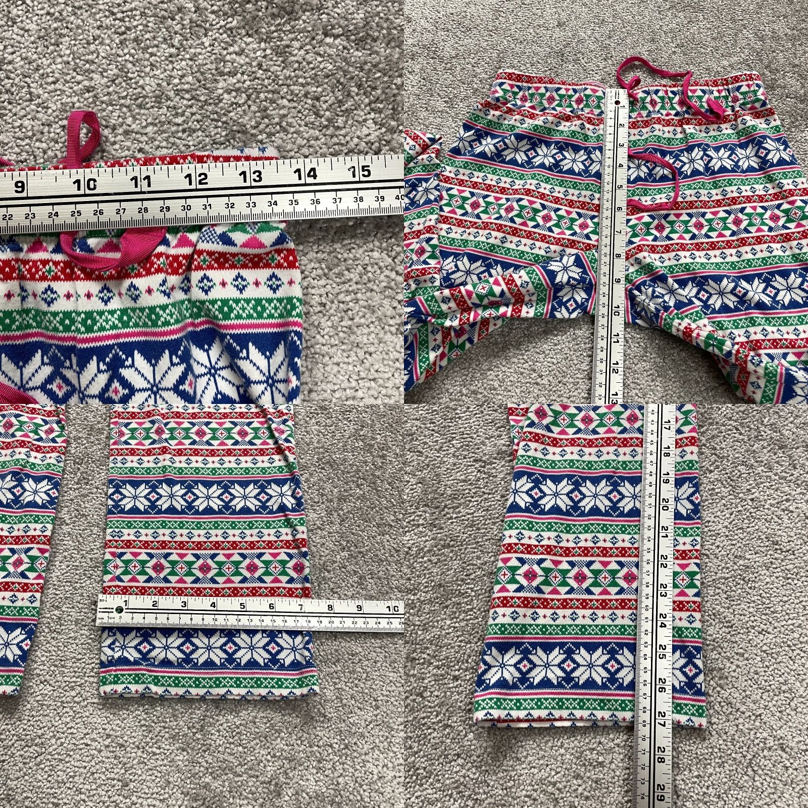 Lands' End Lands' End Pajama Pants Women XXS Multicolor Snow Flakes Holiday Knit Drawstring Elastic Womens Size 36" / US 14 / IT 50 - 8 Thumbnail