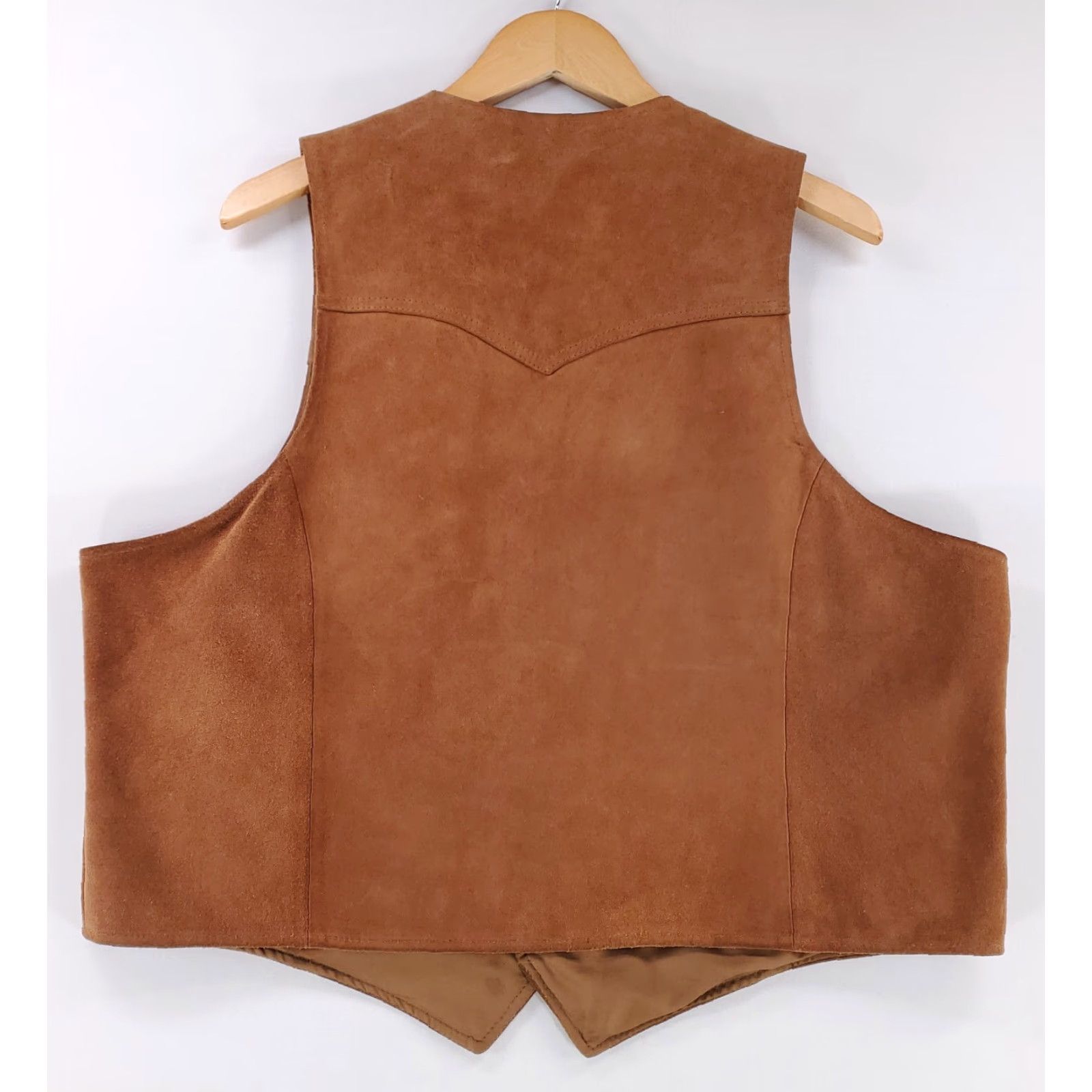 Vintage VINTAGE Pioneer Wear Vest Leather Suede 80s Made USA Albuquerque Mens XL Brown Western, Leather, Vest, XL, Mens, 80s Size US XL / EU 56 / 4 - 4 Thumbnail