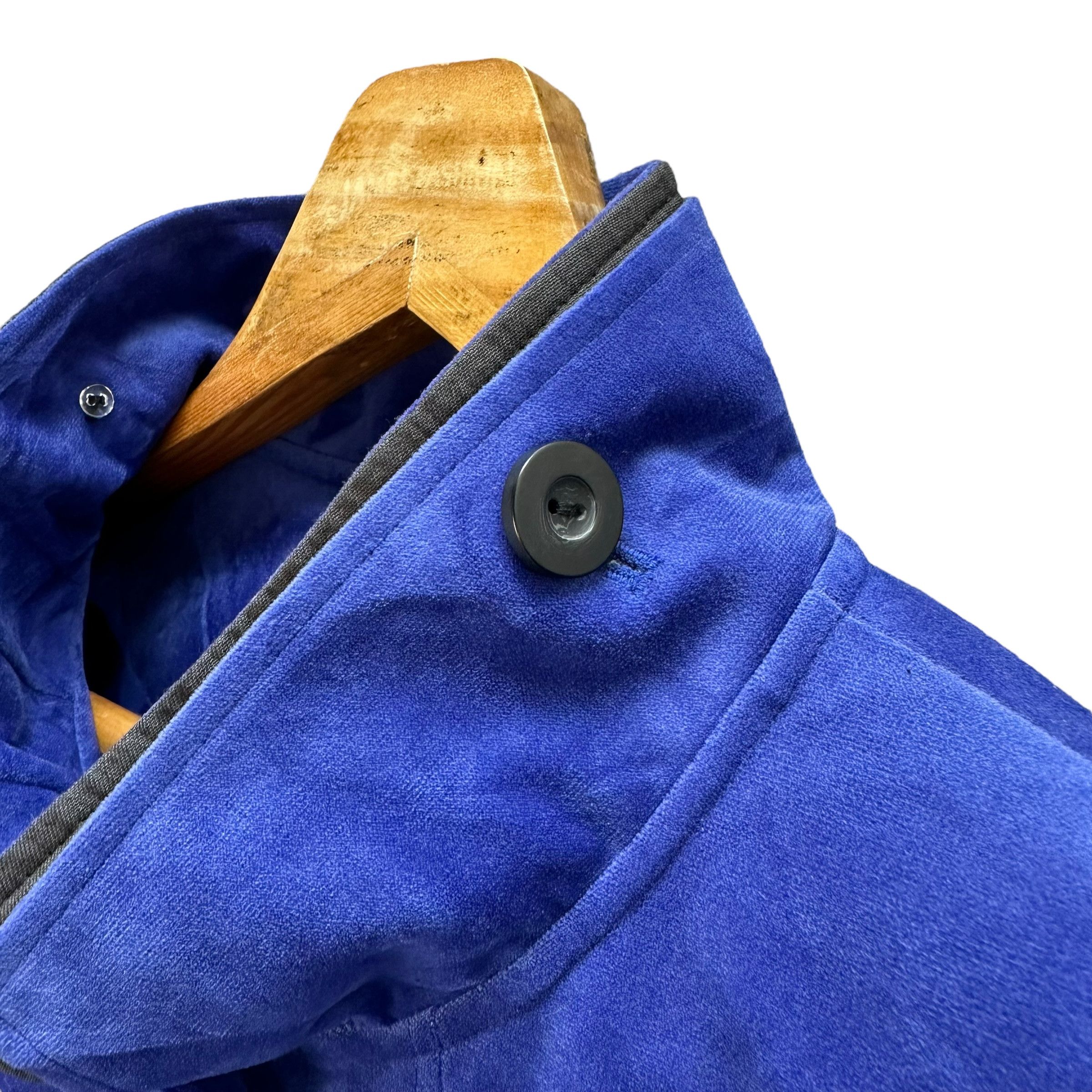 Longchamp LONGCHAMP Stand Collar Blue Button Jacket #A71-1734 Size L / US 10 / IT 46 - 3 Thumbnail