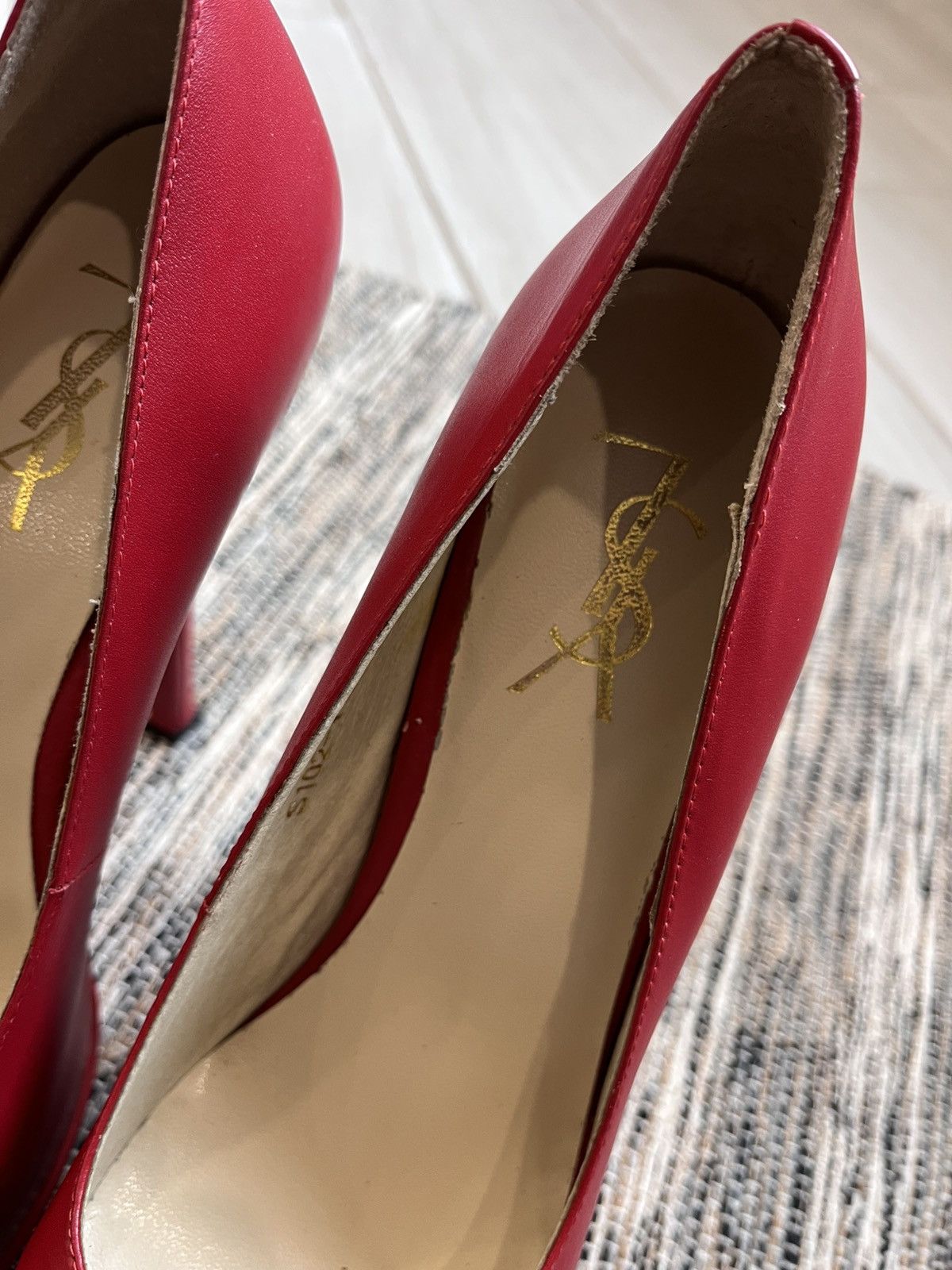 Vintage × Yves Saint Laurent Vintage Yves Saint Laurent high Heels Red Leather shoes Size US 9 / IT 39 - 16 Thumbnail