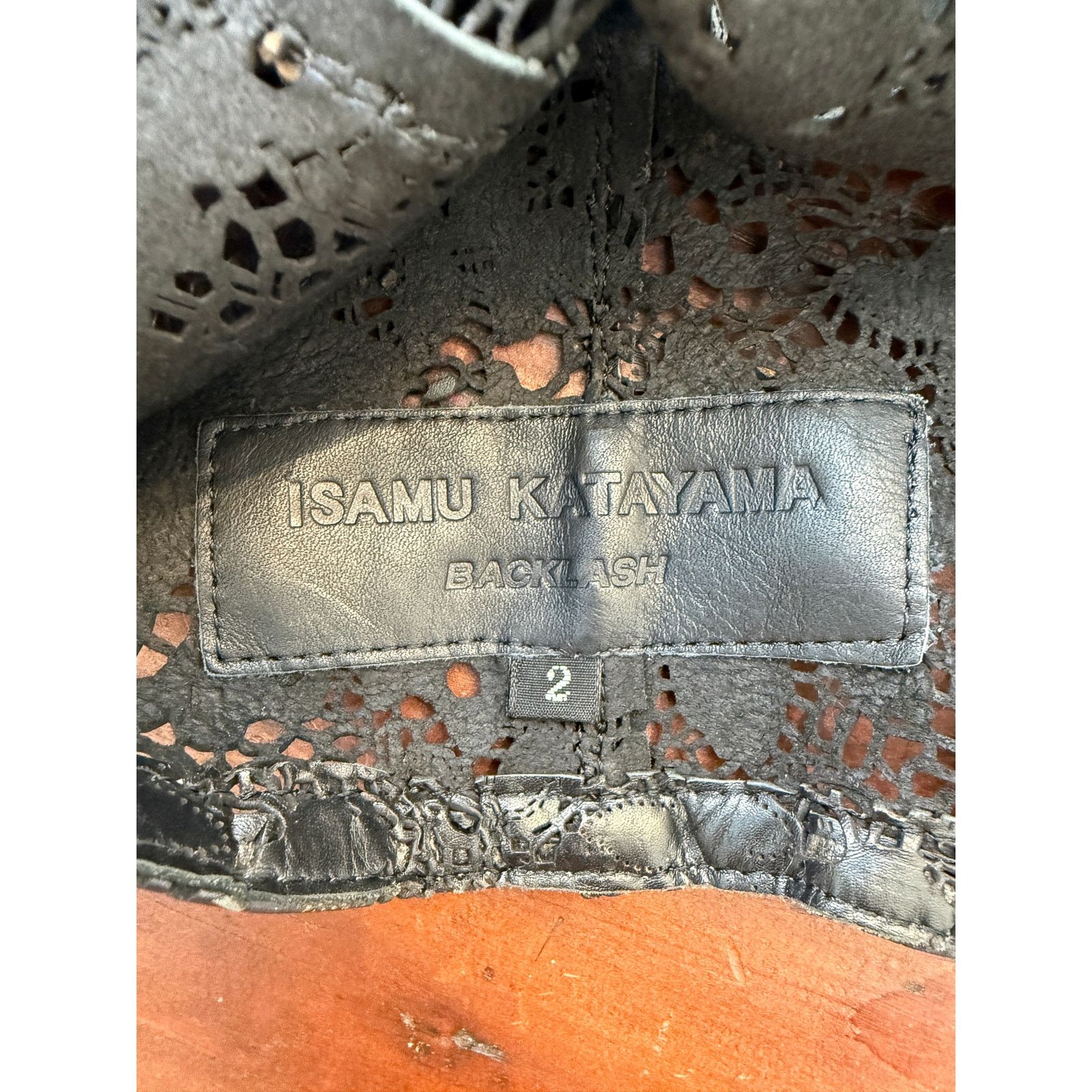 Isamu Katayama Backlash Isamu Katayama Backlash Black Leather Floral Detail Top Size M / US 6-8 / IT 42-44 - 3 Thumbnail