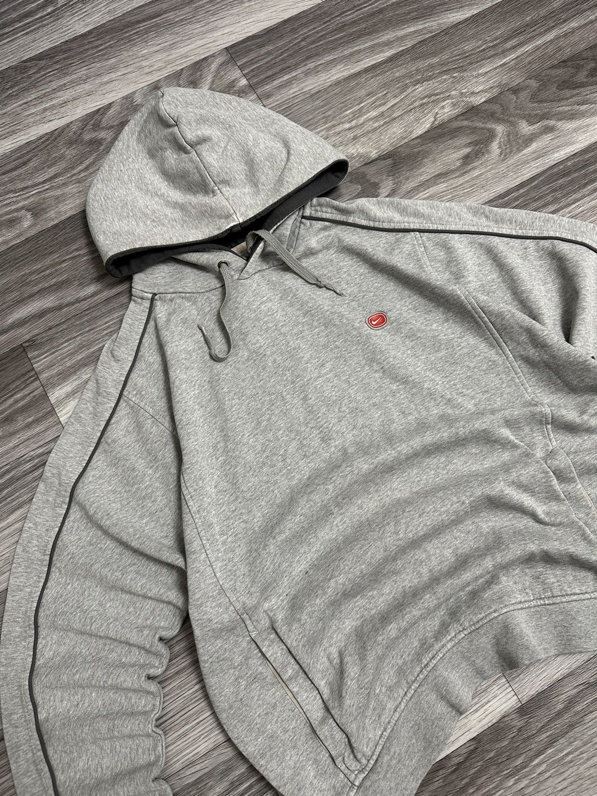 Nike Nike Cortez Vintage Grey Hoodie Big Logo Box Baggy Fit hype Size US L / EU 52-54 / 3 - 2 Thumbnail