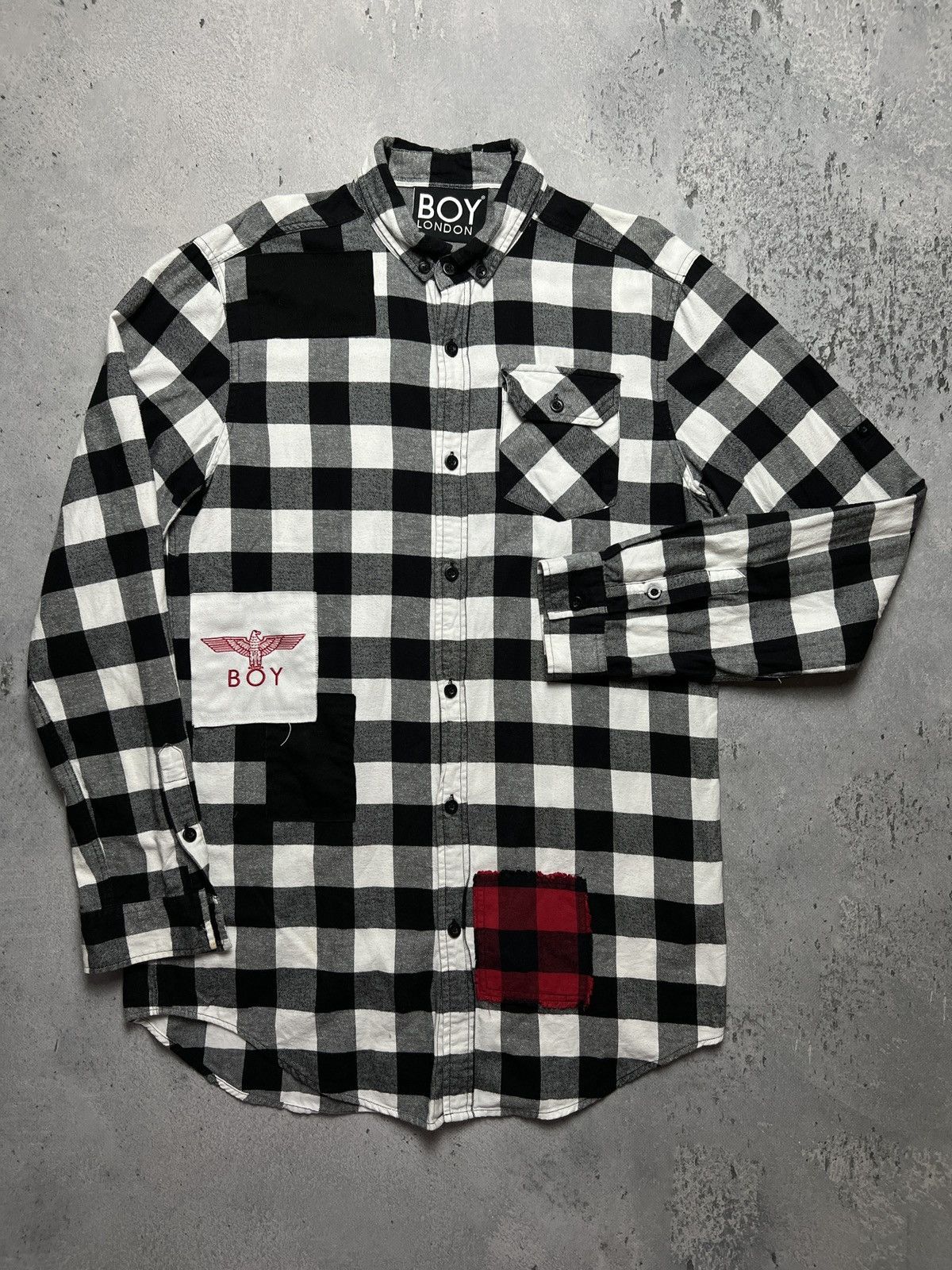 Boy London Boy London Big Logo Embroidery 1976 Checked Flannel USA y2k Size US XL / EU 56 / 4 - 1 Thumbnail