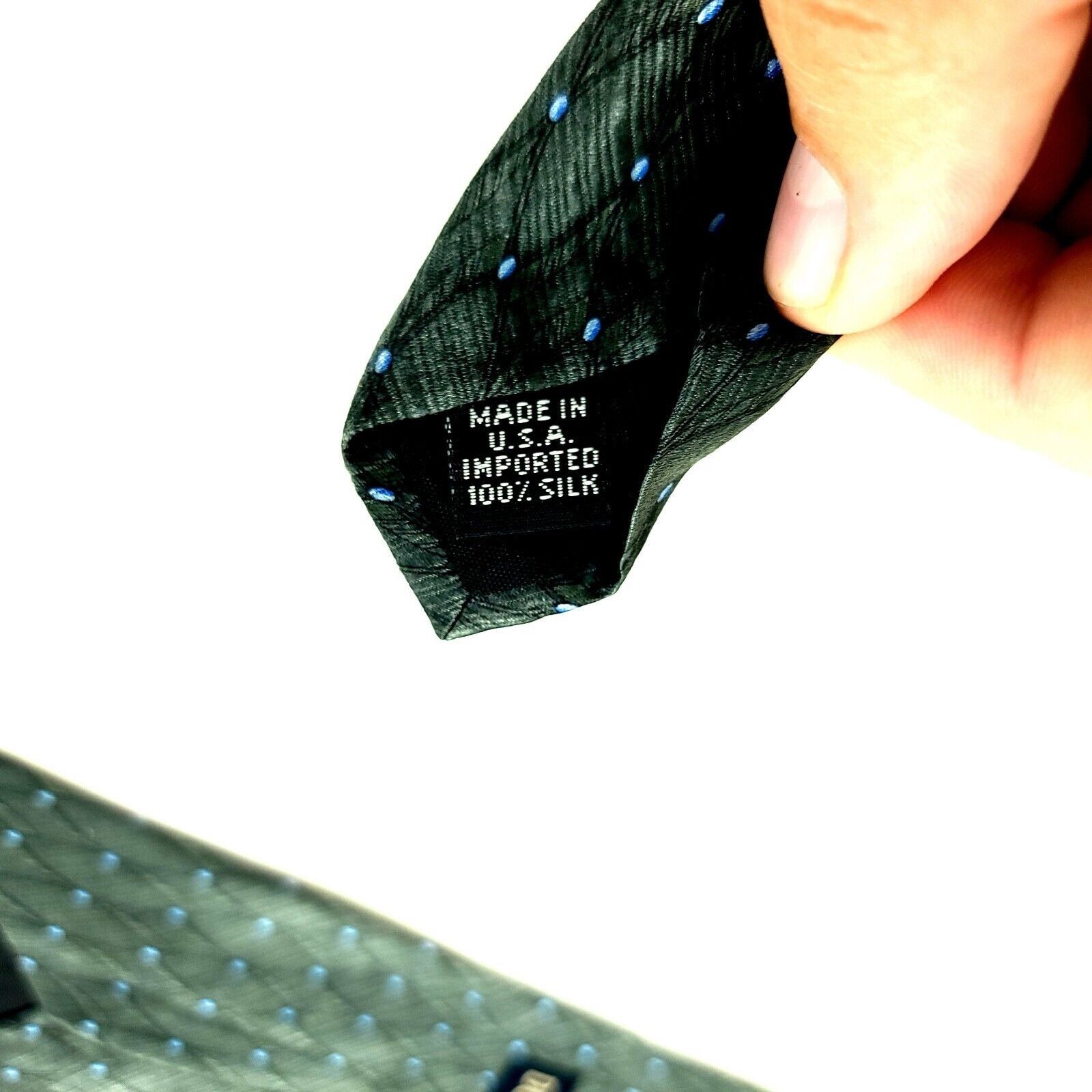 Dockers Dockers Khakis Green Blue Geometric Metallic Print Silk Tie Size ONE SIZE - 4 Thumbnail