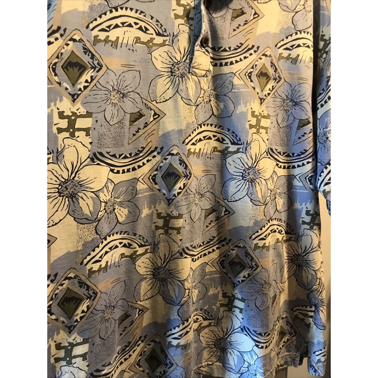 Other A.M. Player Vintage Mens L Blue Floral SS Cotton Polo Shirt Size US L / EU 52-54 / 3 - 7 Thumbnail