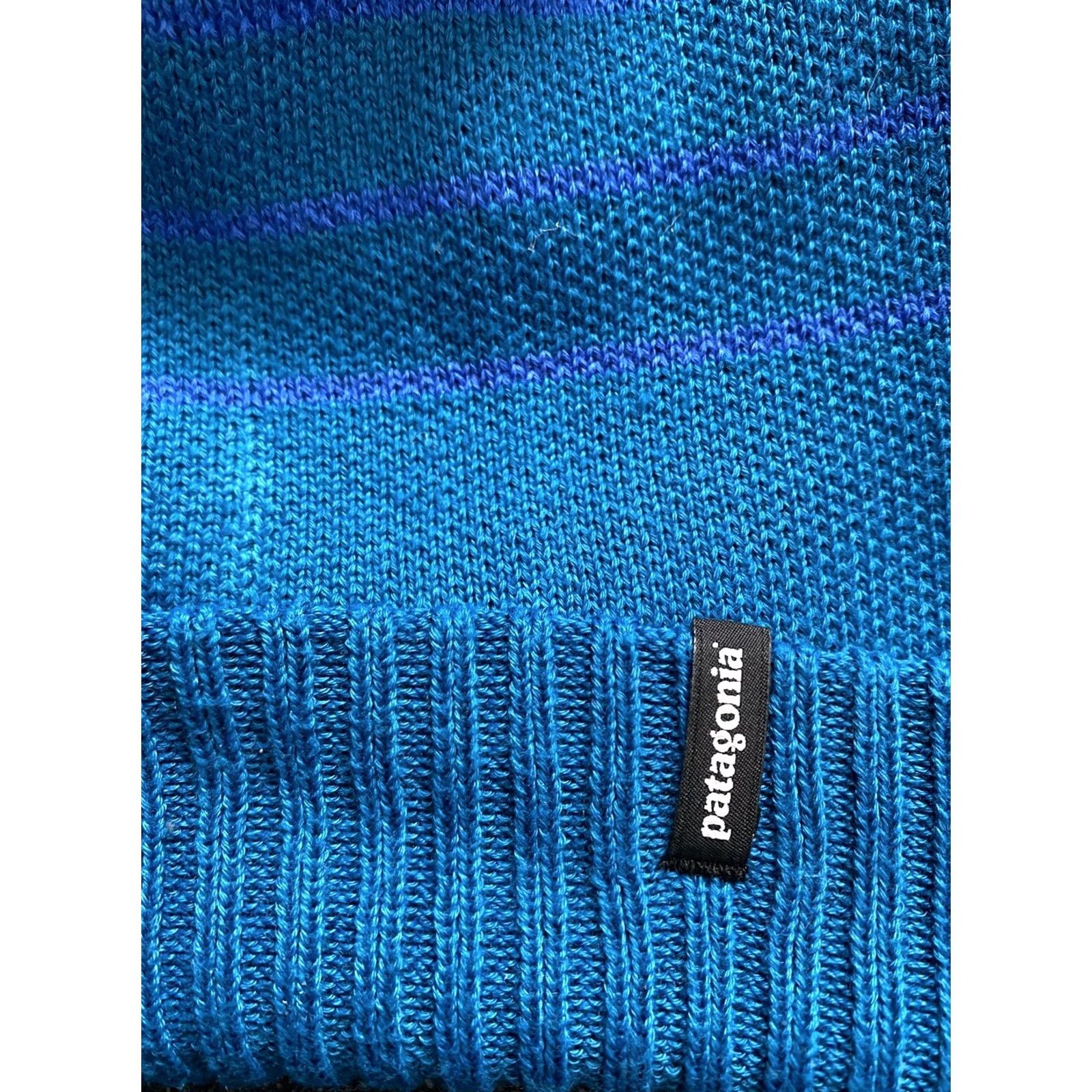 Patagonia VINTAGE Patagonia Powder Town Beanie Blue Striped OSFA Size ONE SIZE - 3 Thumbnail