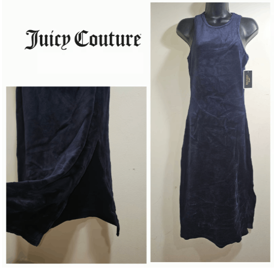 Juicy Couture NWT Juicy Couture Velour Tank Dress Dark Blue Regal S Size S / US 4 / IT 40 - 1 Thumbnail