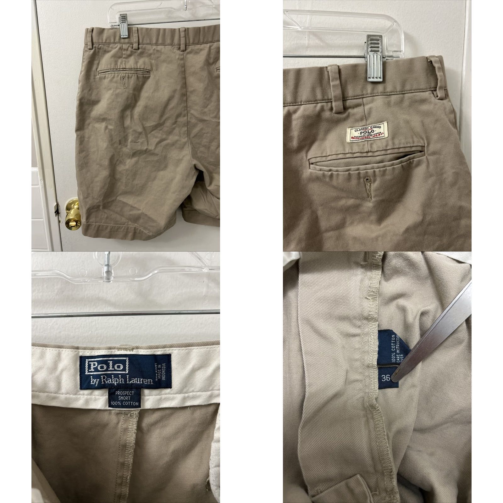 Polo Ralph Lauren VINTAGE Polo Ralph Lauren Prospect Shorts Mens 36 Beige Chino 9 in Zip Pockets denim? Size US M / EU 48-50 / 2 - 8 Thumbnail