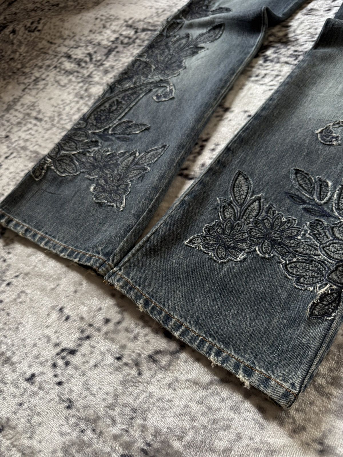 GOSTAR DE FUGA Sportmax Code By Max Mara Ornamental Embroidery Flared Jeans Size US 30 / EU 46 - 8 Thumbnail
