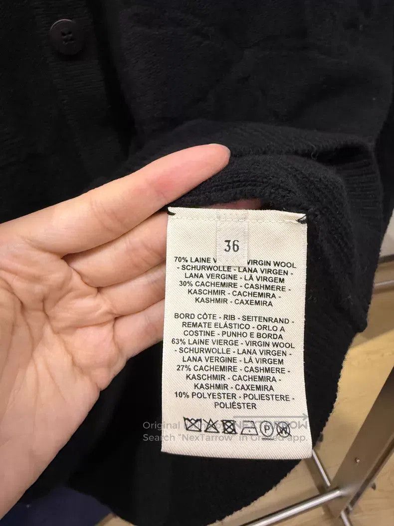 Hermes Hermes Single-Button Dark Patterned Wool Knit Cardigan Size XS / US 0-2 / IT 36-38 - 3 Thumbnail