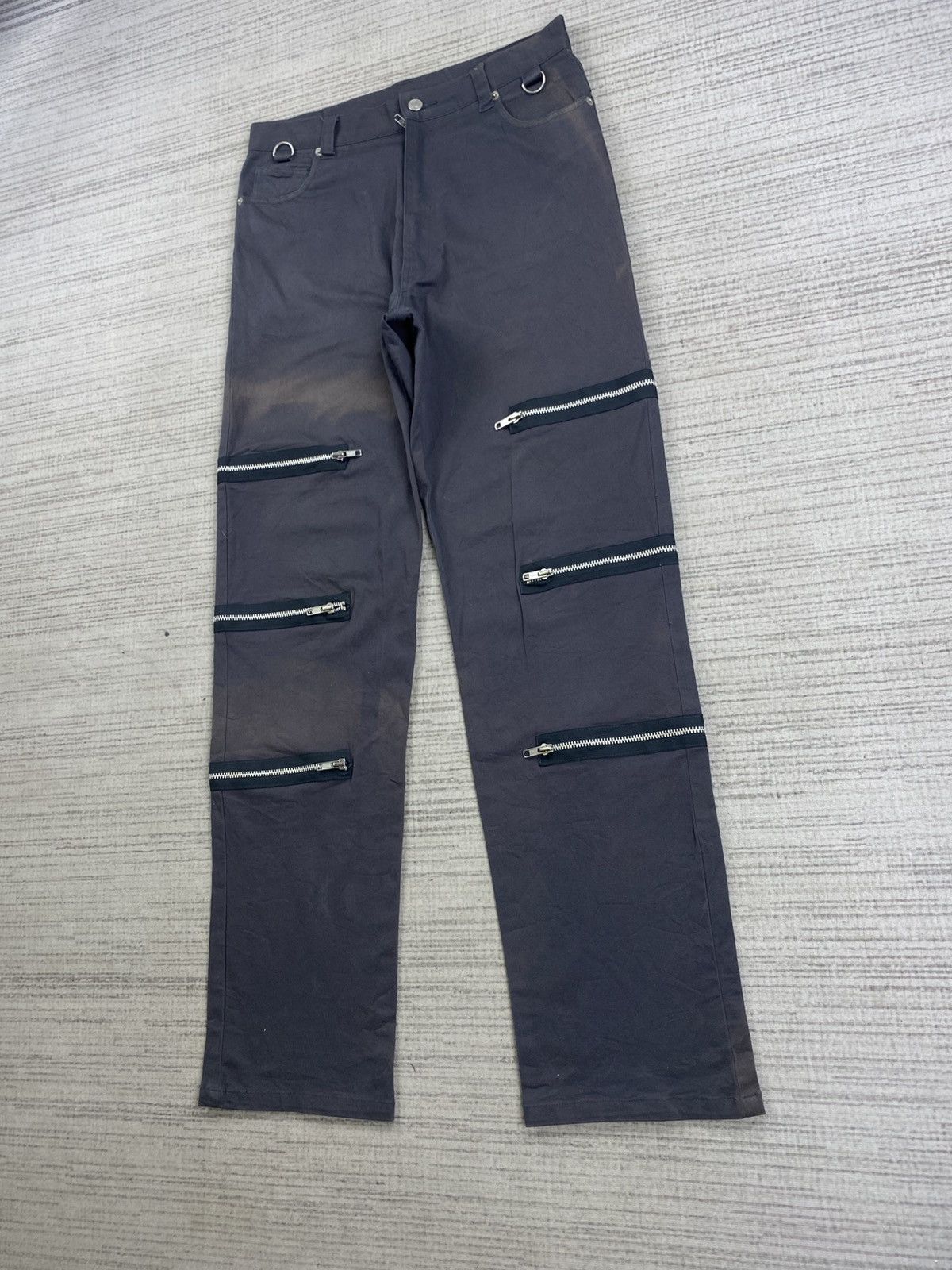 Japanese Brand Vintage Slash Number Punk Multizipper Bondage Pants Size US 31 - 4 Thumbnail