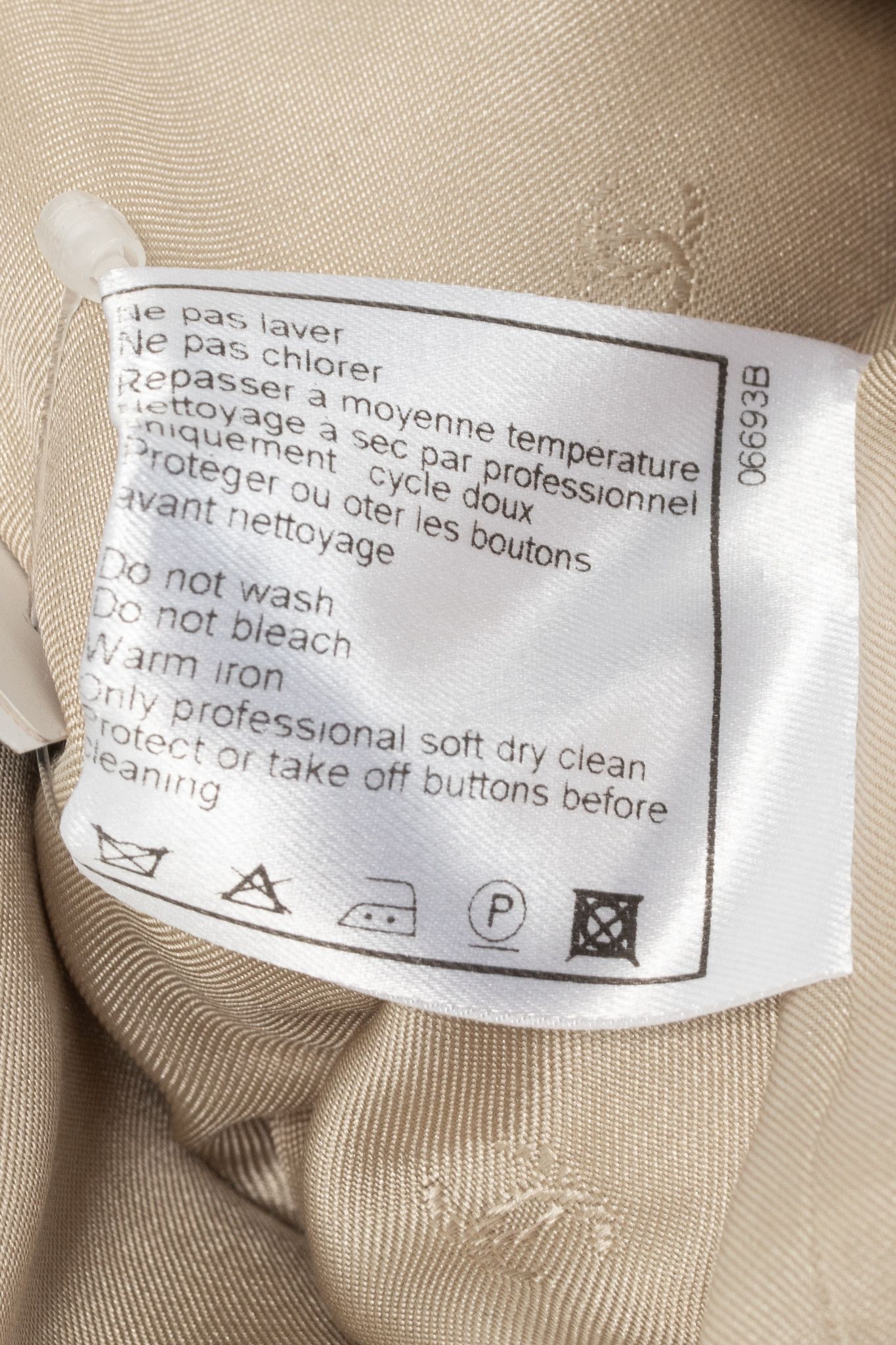 Chanel Chanel 98P Beige Wool & Cotton-Blend Twill Mac Coat Size M / US 6-8 / IT 42-44 - 10 Thumbnail