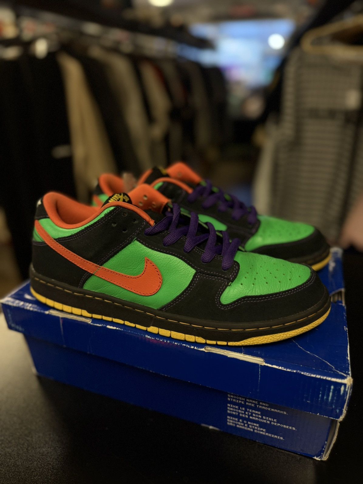 Nike Size 11 - Nike Dunk SB Low Green Spark Hoop Orange Halloween Size US 11 / EU 44 - 2 Thumbnail