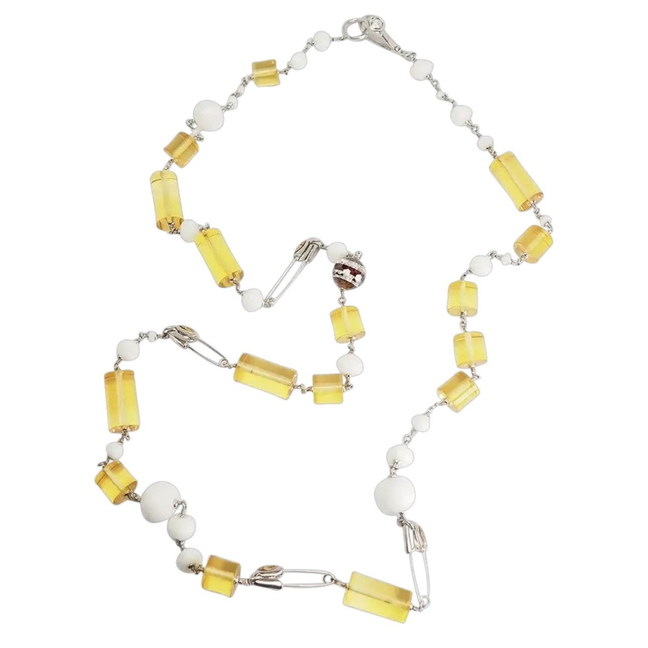 Henri Bendel Vintage Henri Bendel lucite, crystal and safety pin necklace Size ONE SIZE - 10 Thumbnail