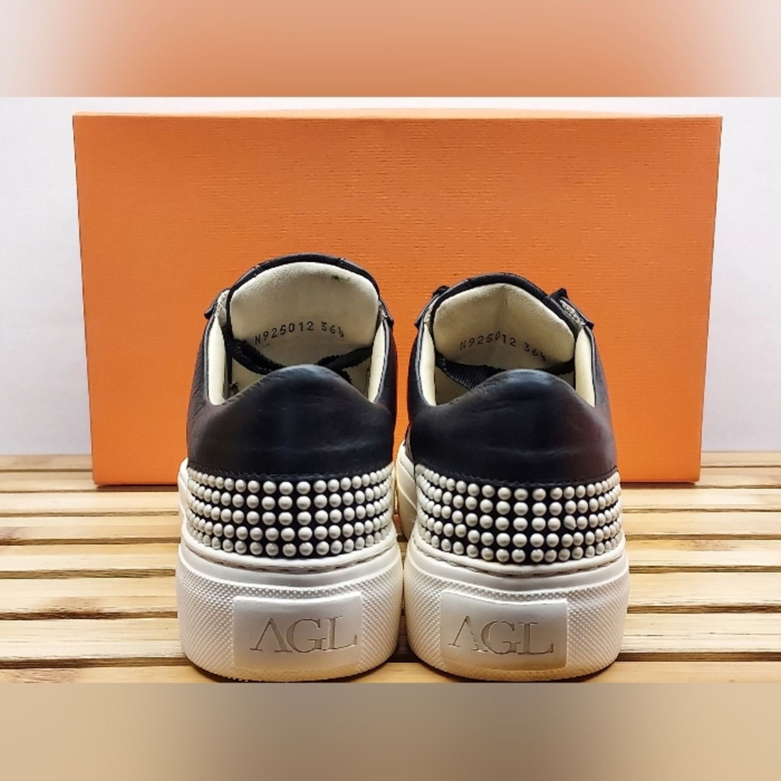 AGL AGL Womens Nero Leather Fashion Sneakers Size 36.5 (6.5) Size US 6.5 / IT 36.5 - 7 Thumbnail