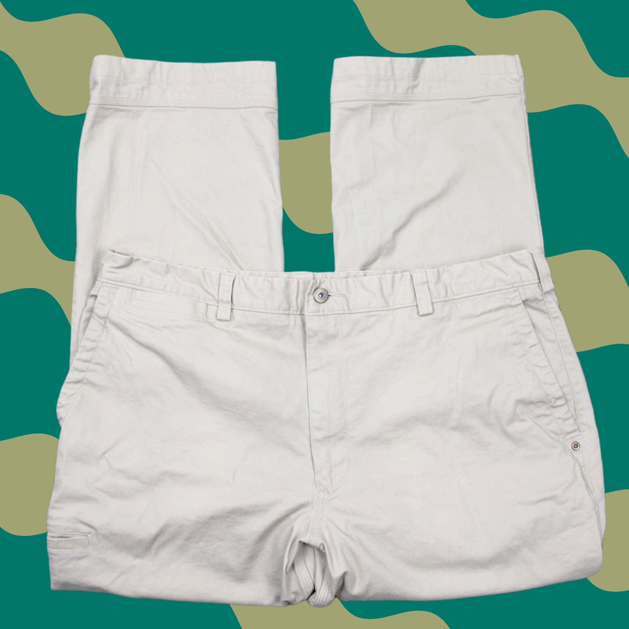 Vintage Duluth Mens Pants 40x30 Beige DuluthFlex Ballroom Cotton Stretch Straight Chino Casual Workwear 5-Pocket Logo Size US 40 / EU 56 - 1 Thumbnail