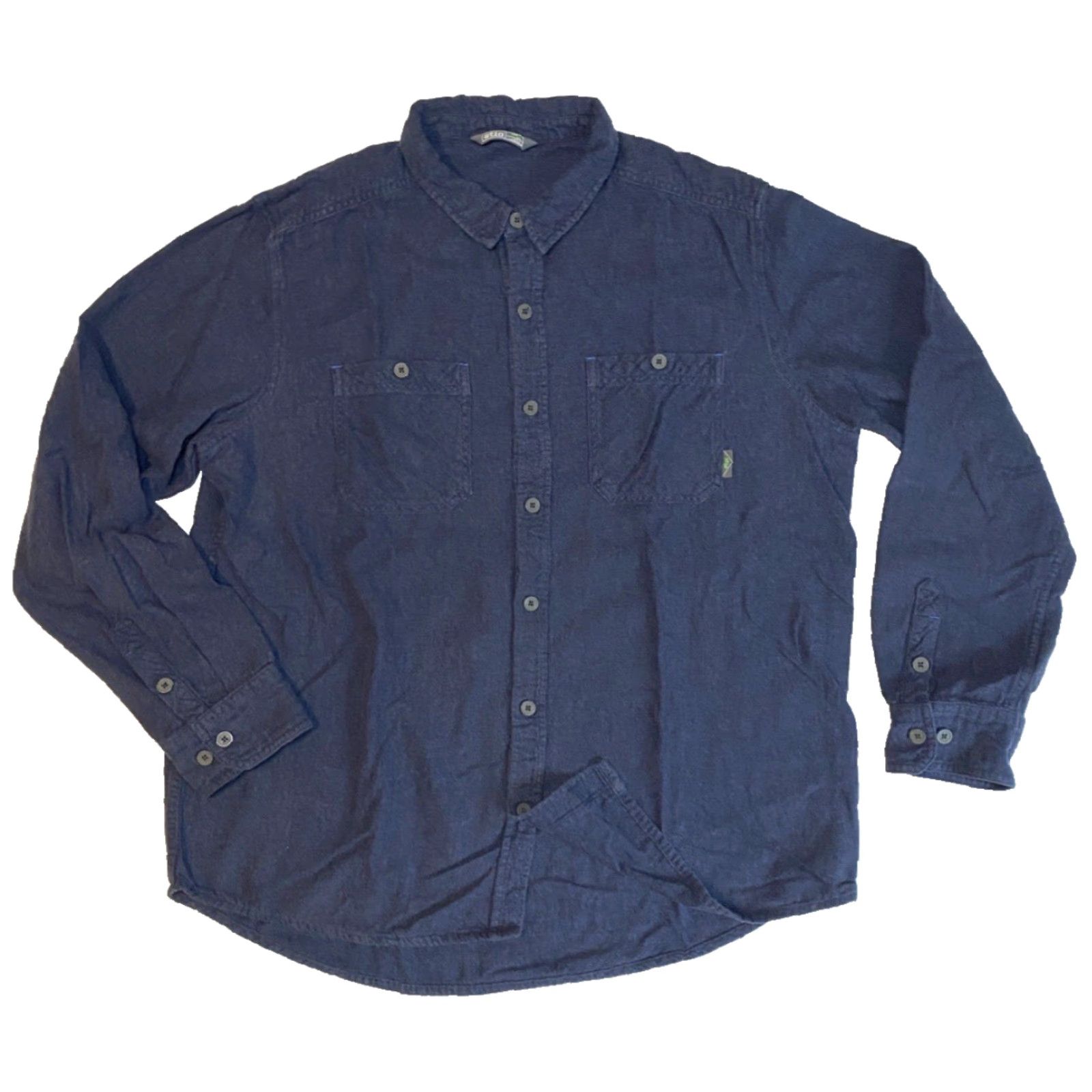 Vintage Stio Men’s Miter Lightweight Flannel Shirt XL Blue Cotton Organic Size US XL / EU 56 / 4 - 2 Thumbnail