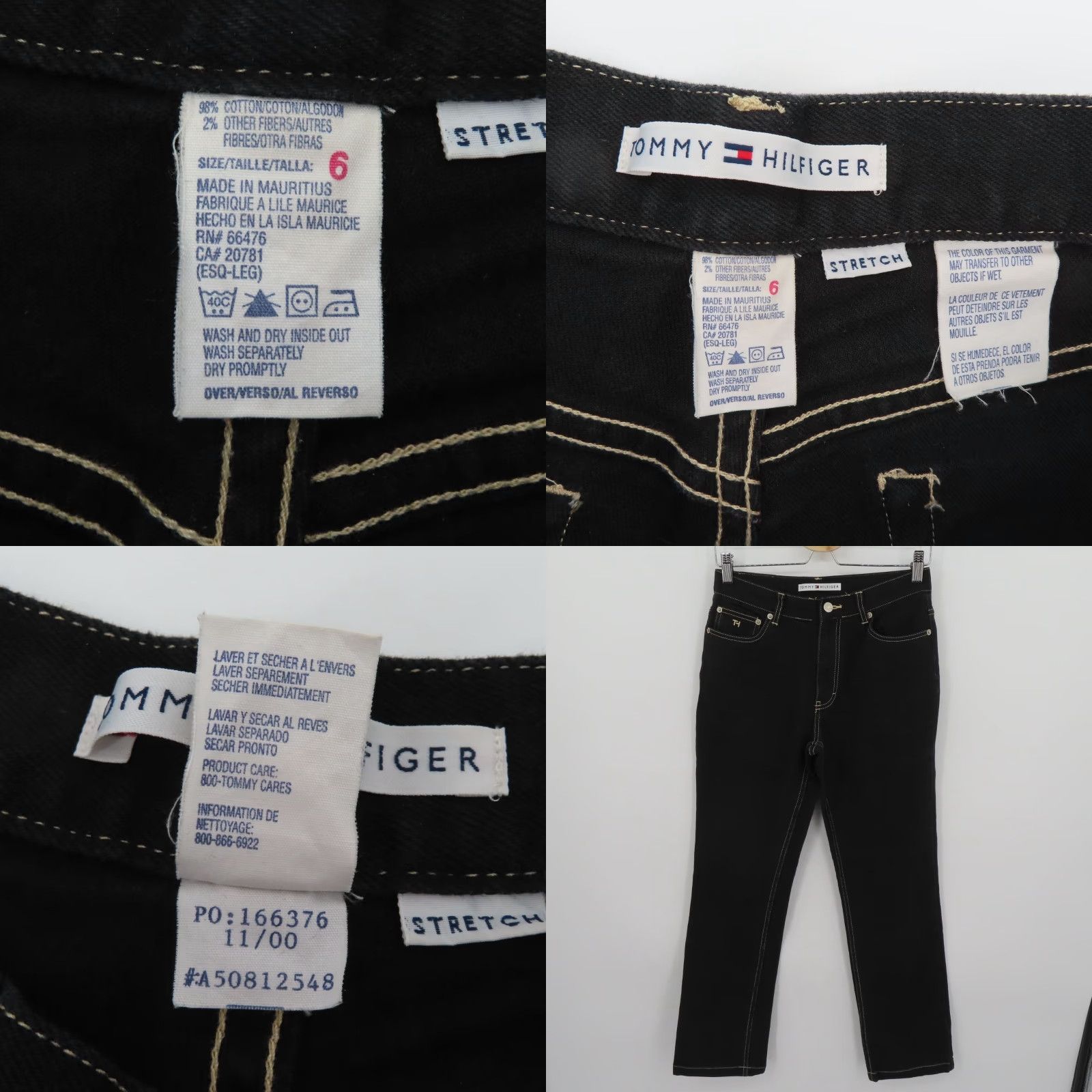 Tommy Hilfiger VINTAGE Tommy Hilfiger Women Jeans Denim 5-Pocket Black Embroidered Pocket Cotton Blend 6 Straight N Womens Size 28" / US 6 / IT 42 - 8 Thumbnail