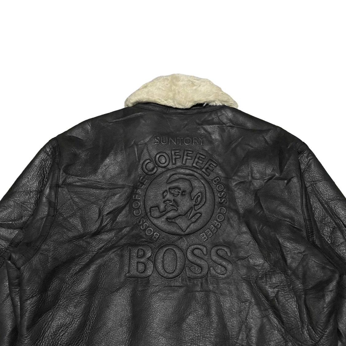 Leather Vtg 00's Suntory Boss Coffee Leather Jacket Special Edition Size US M / EU 48-50 / 2 - 2 Thumbnail