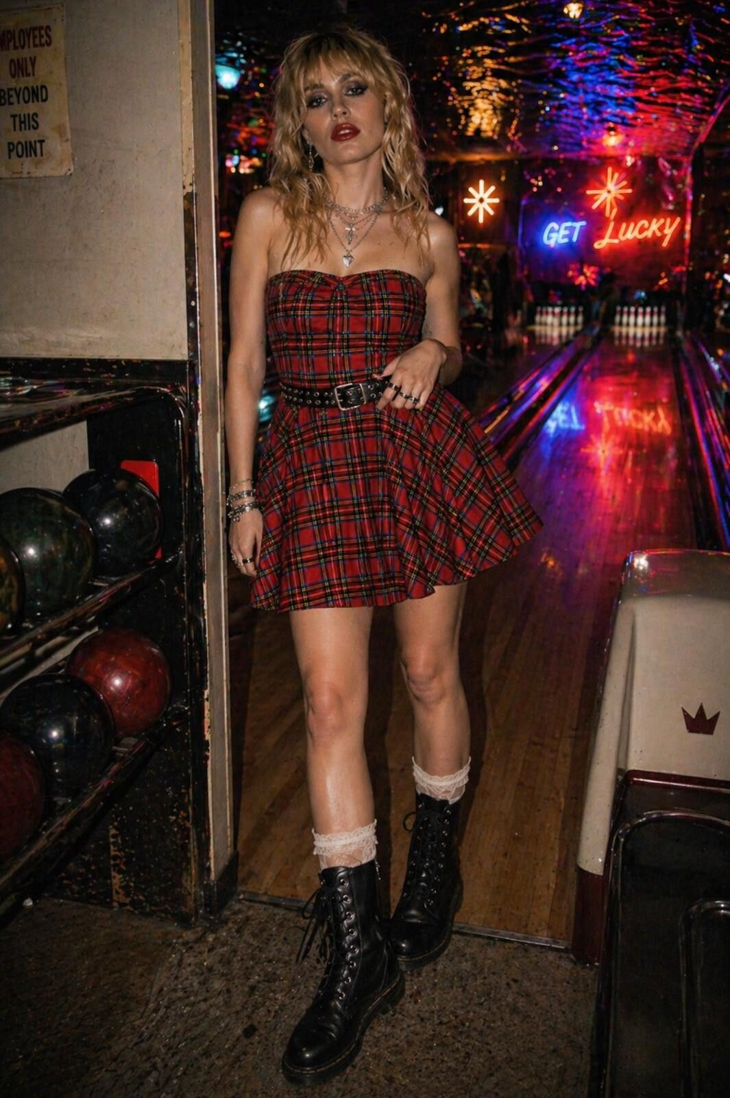 Other Vintage Betsey Johnson Plaid Corset Skater Dress Y2K Size XL / US 12-14 / IT 48-50 - 2 Thumbnail