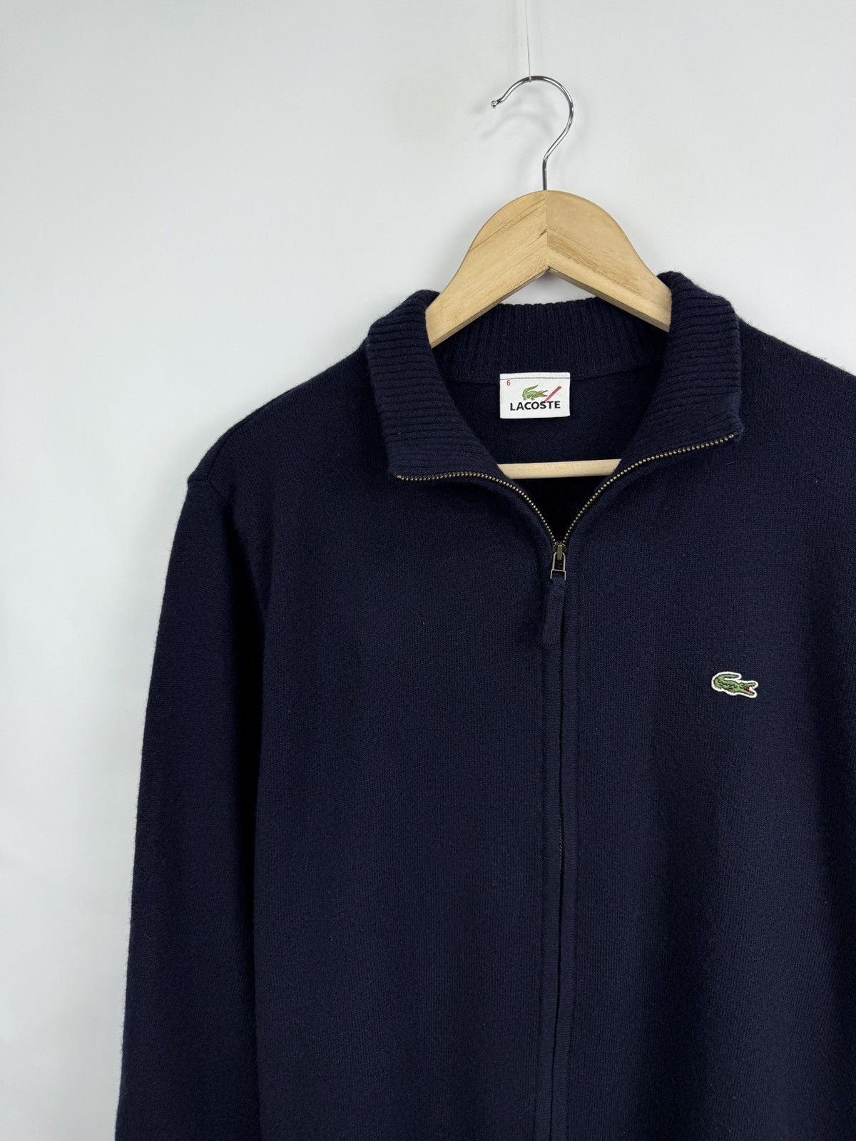 Lacoste 🇫🇷 Vintage 90s Lacoste Wool Sweater Made in France Woolmark Size US XL / EU 56 / 4 - 2 Thumbnail