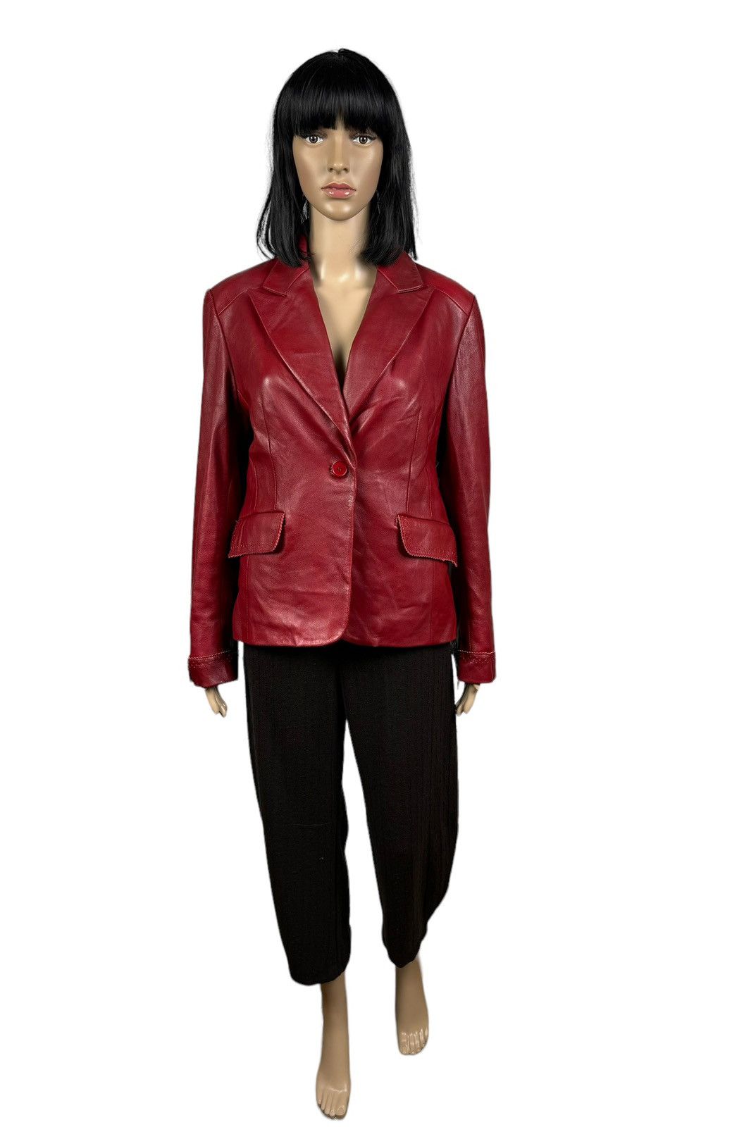 Other Proudfood Real Leather Blazer Jacket Perforated Trim size S Size S / US 4 / IT 40 - 1 Thumbnail